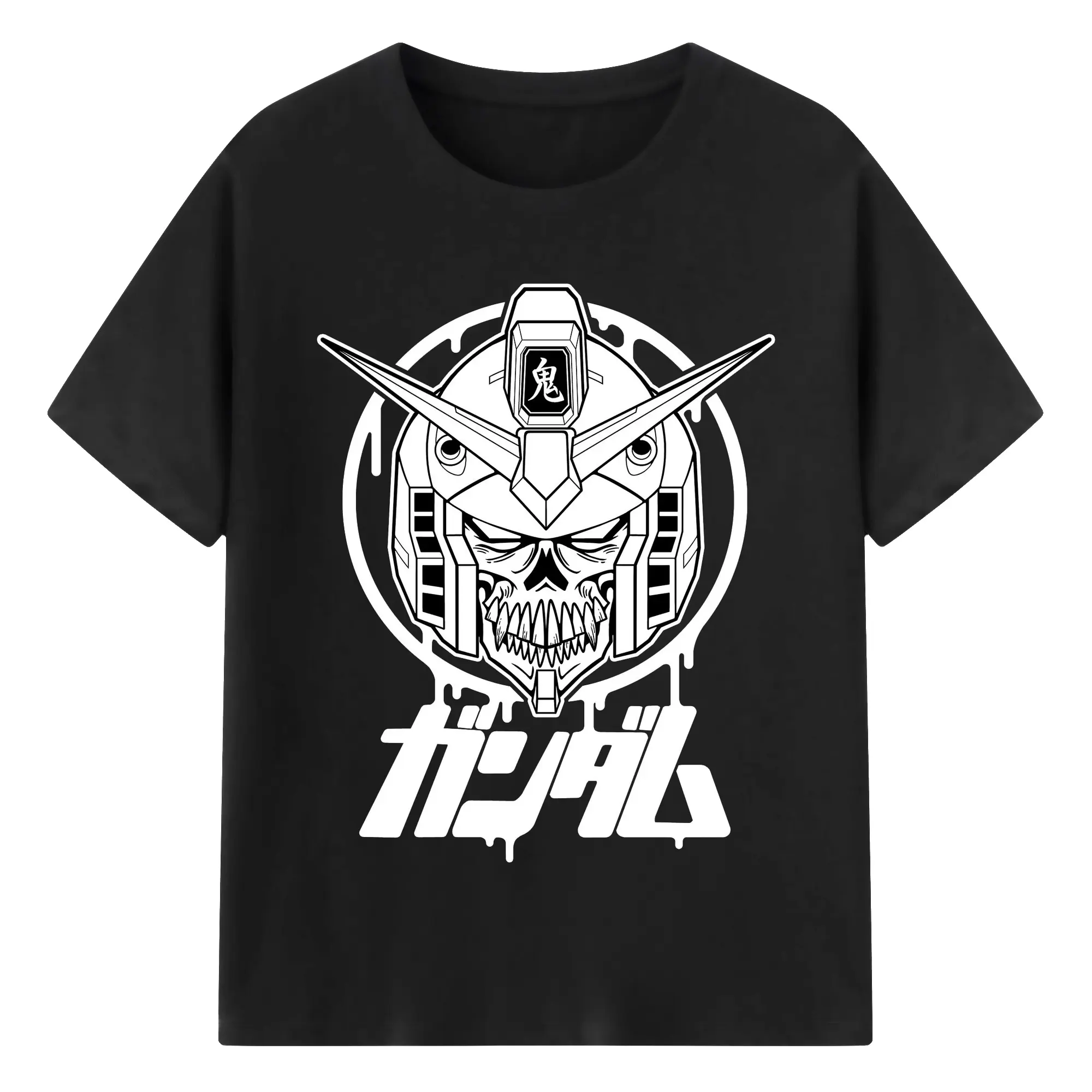 ガンダム スカルコラボ ガンダムクラシック - 綿100％ 半袖Tシャツ ・ フロントプリント ・ 快適 通気性 ・ 日常使い 散歩 スポーツ用