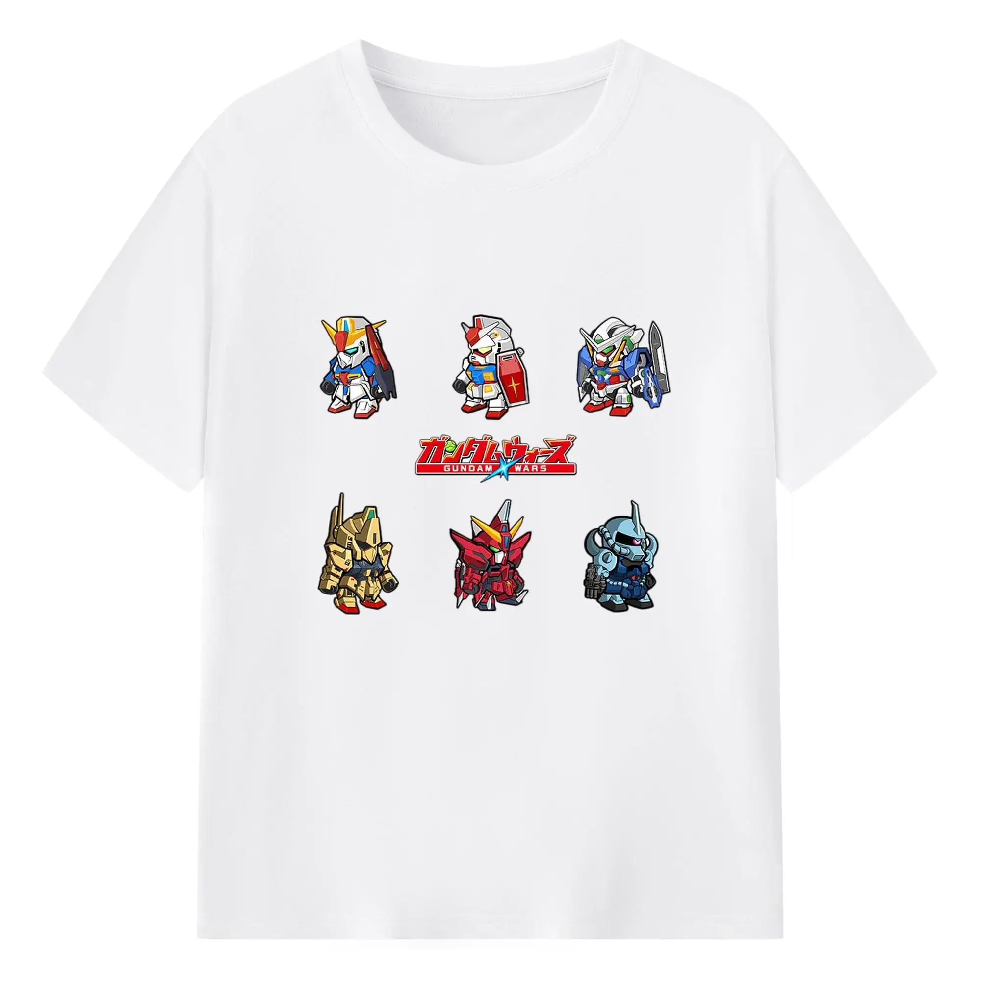 ガンダム  GUNDAM デフォルト - 綿100％ 半袖Tシャツ ・ フロントプリント ・ 快適 通気性 ・ 日常使い 散歩 スポーツ用