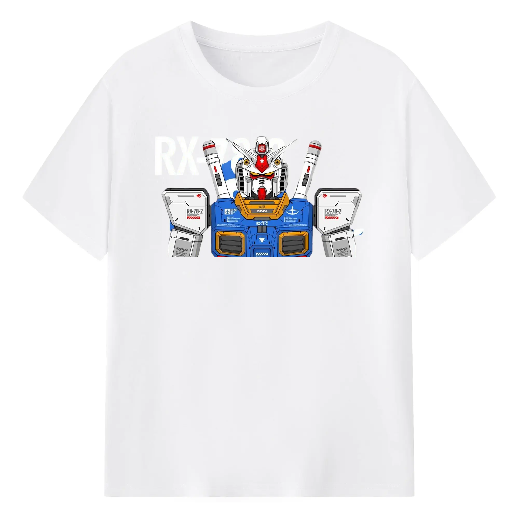 ガンダム 機動戦士ガンダム RX78 - 綿100％ 半袖Tシャツ ・ フロントプリント ・ 快適 通気性 ・ 日常使い 散歩 スポーツ用