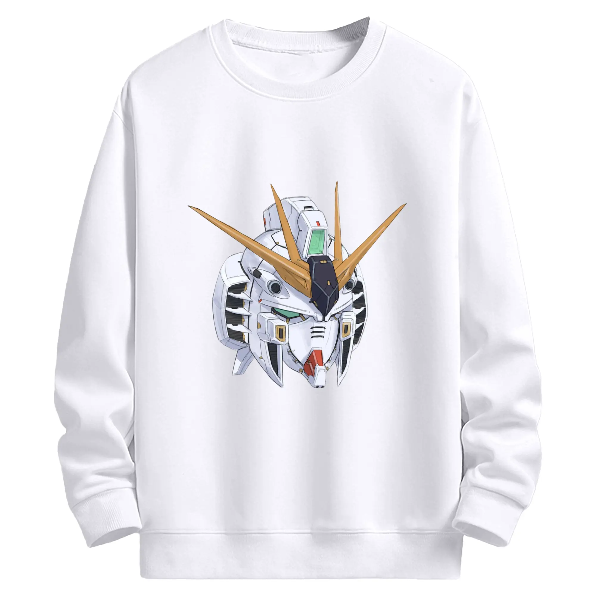 ガンダム GUNDAM クラシックガンダム - 高品質 クルーネック スウェット ・ コットン59％ ポリエステル41％ ・ ユニセックス 長袖 トレーナー ・ カジュアル デイリー スポーツ 散歩用