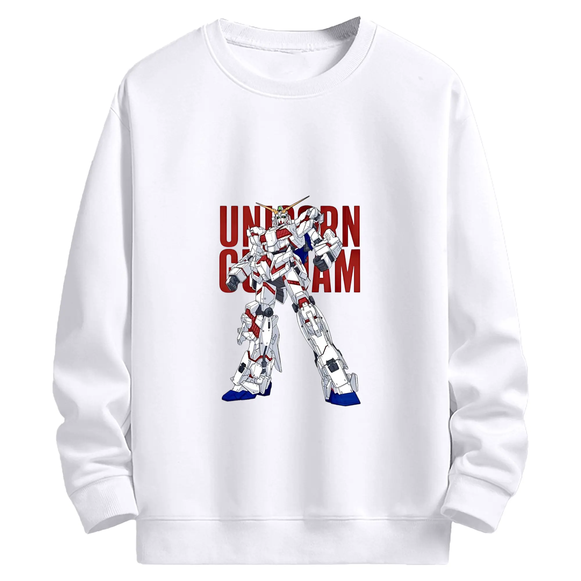 ガンダム 機動戦士ガンダム - 高品質 クルーネック スウェット ・ コットン59％ ポリエステル41％ ・ ユニセックス 長袖 トレーナー ・ カジュアル デイリー スポーツ 散歩用