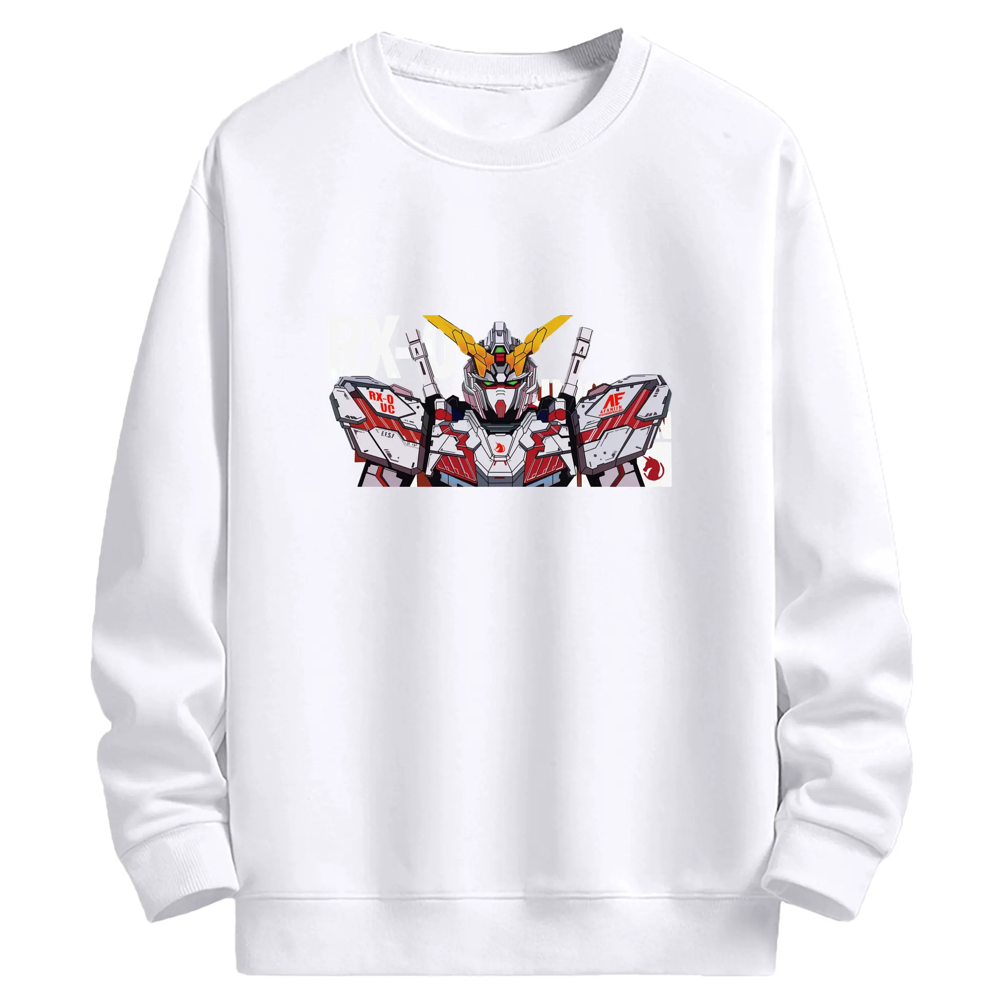 ガンダム GUNDAM  RX-0 - 高品質 クルーネック スウェット ・ コットン59％ ポリエステル41％ ・ ユニセックス 長袖 トレーナー ・ カジュアル デイリー スポーツ 散歩用