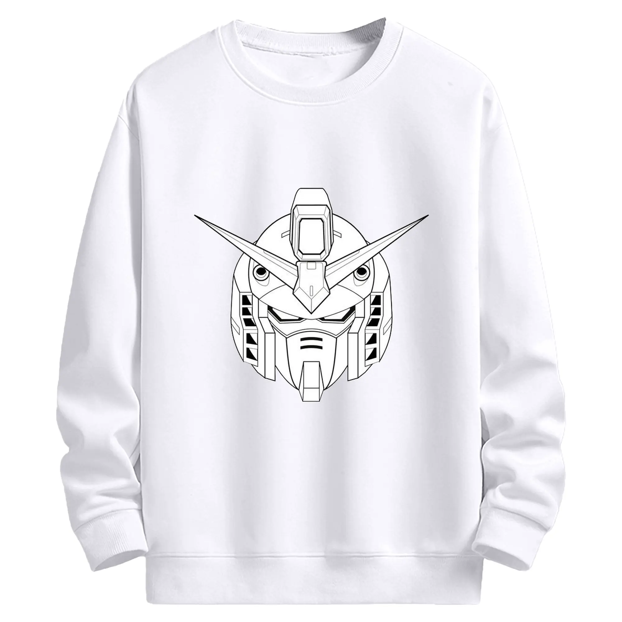 ガンダム GUNDAM ガンダムクラシック - 高品質 クルーネック スウェット ・ コットン59％ ポリエステル41％ ・ ユニセックス 長袖 トレーナー ・ カジュアル デイリー スポーツ 散歩用