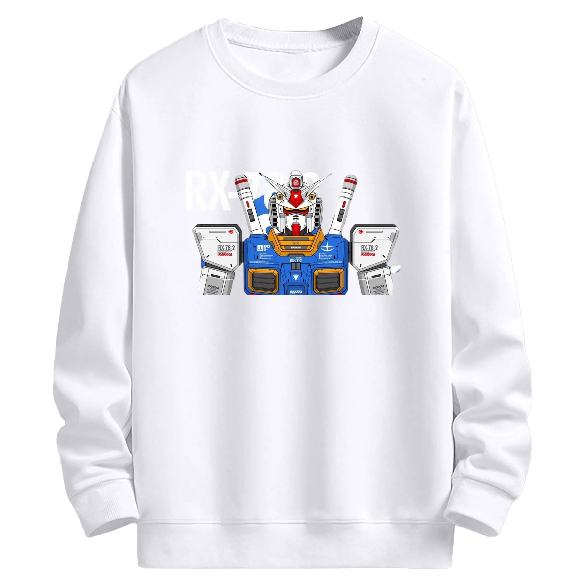 ガンダム 機動戦士ガンダム RX78 - 高品質 クルーネック スウェット ・ コットン59％ ポリエステル41％ ・ ユニセックス 長袖 トレーナー ・ カジュアル デイリー スポーツ 散歩用