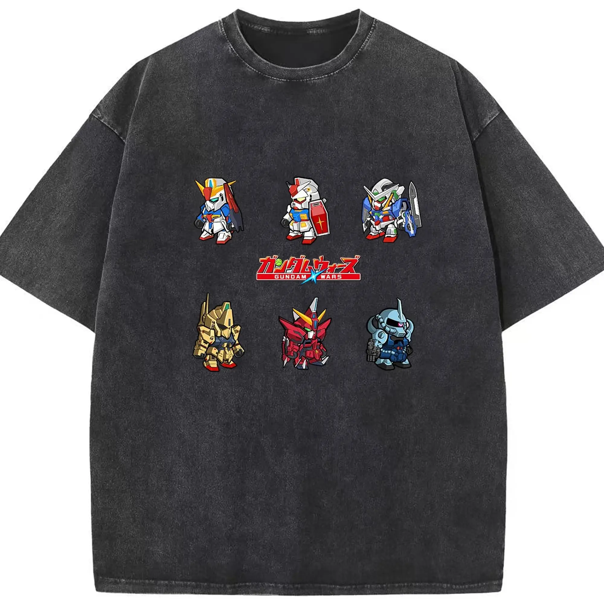 ガンダム  GUNDAM デフォルト - 綿100％ ヴィンテージ風 半袖Tシャツ ・ フロントプリント ・ 柔らか肌触り ・ 通気性 快適 ・ スポーツ カジュアル 外出用