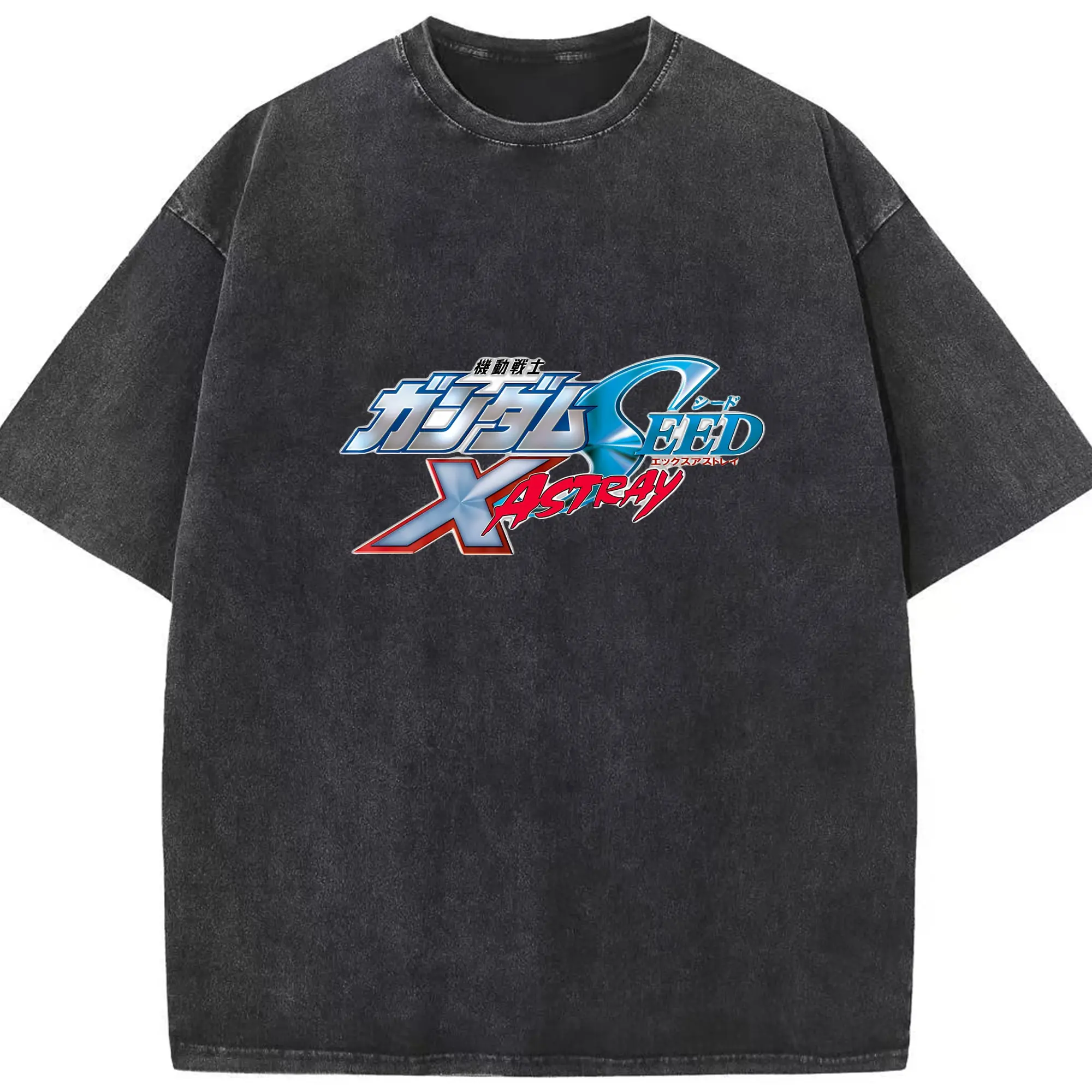 ガンダム　機動戦士ガンダムSEED ロゴ - 綿100％ ヴィンテージ風 半袖Tシャツ ・ フロントプリント ・ 柔らか肌触り ・ 通気性 快適 ・ スポーツ カジュアル 外出用