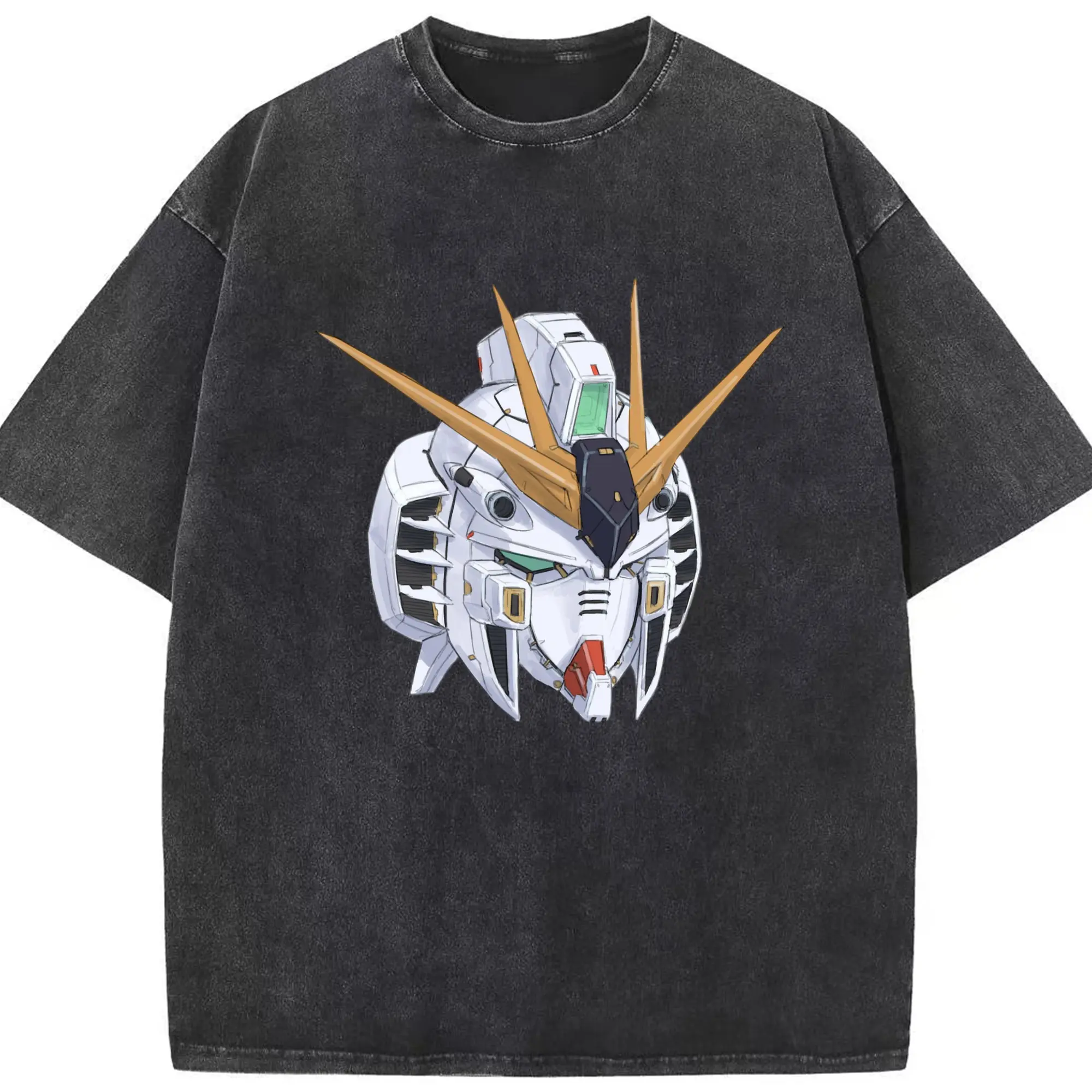ガンダム GUNDAM クラシックガンダム - 綿100％ ヴィンテージ風 半袖Tシャツ ・ フロントプリント ・ 柔らか肌触り ・ 通気性 快適 ・ スポーツ カジュアル 外出用