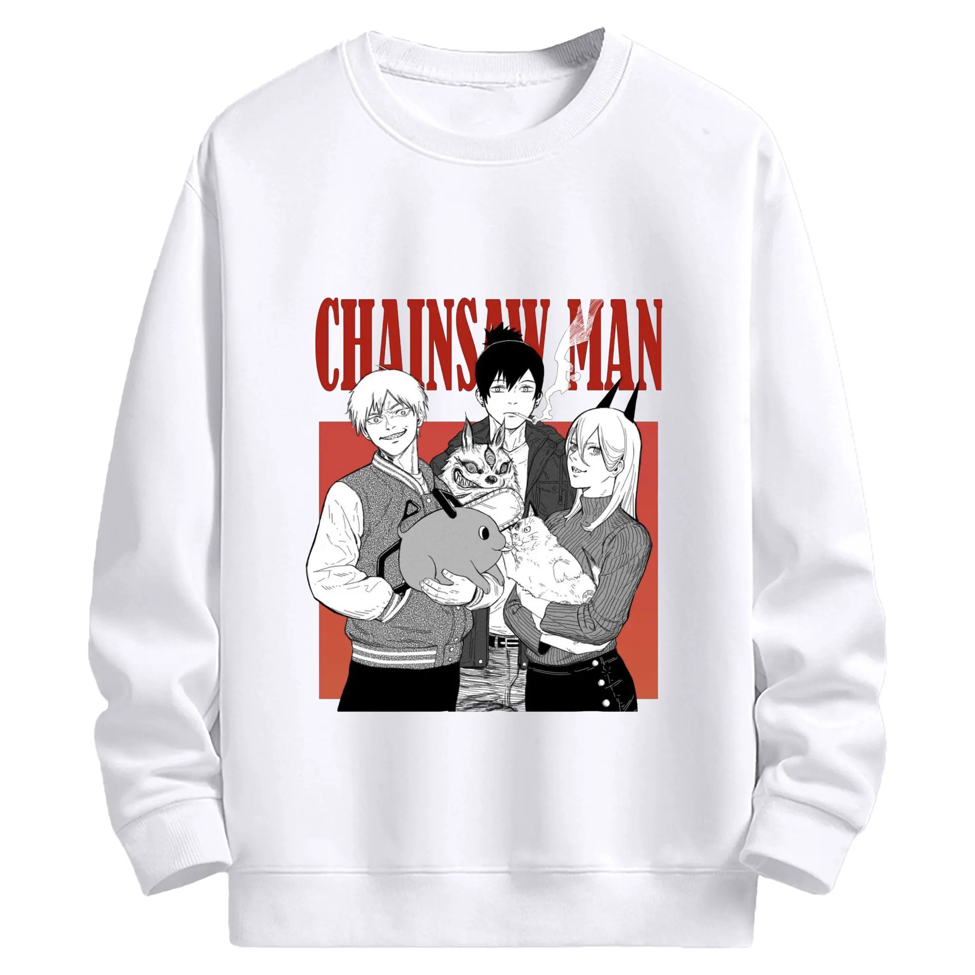 チェンソーマン マキマ推し - 高品質 クルーネック スウェット ・ コットン59％ ポリエステル41％ ・ ユニセックス 長袖 トレーナー ・ カジュアル デイリー スポーツ 散歩用