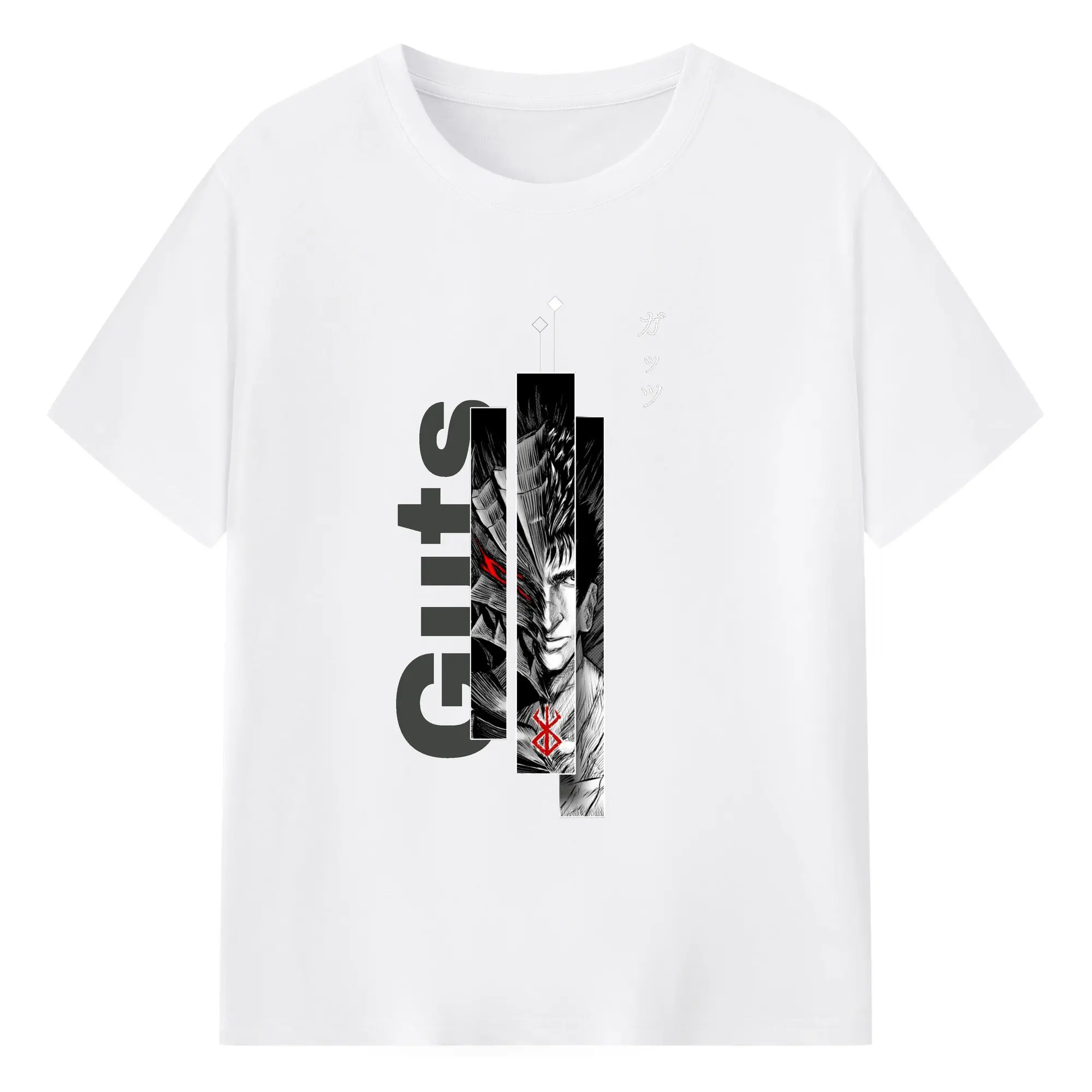 ベルセルク BERSERK ガッツ - 綿100％ 半袖Tシャツ ・ フロントプリント ・ 快適 通気性 ・ 日常使い 散歩 スポーツ用