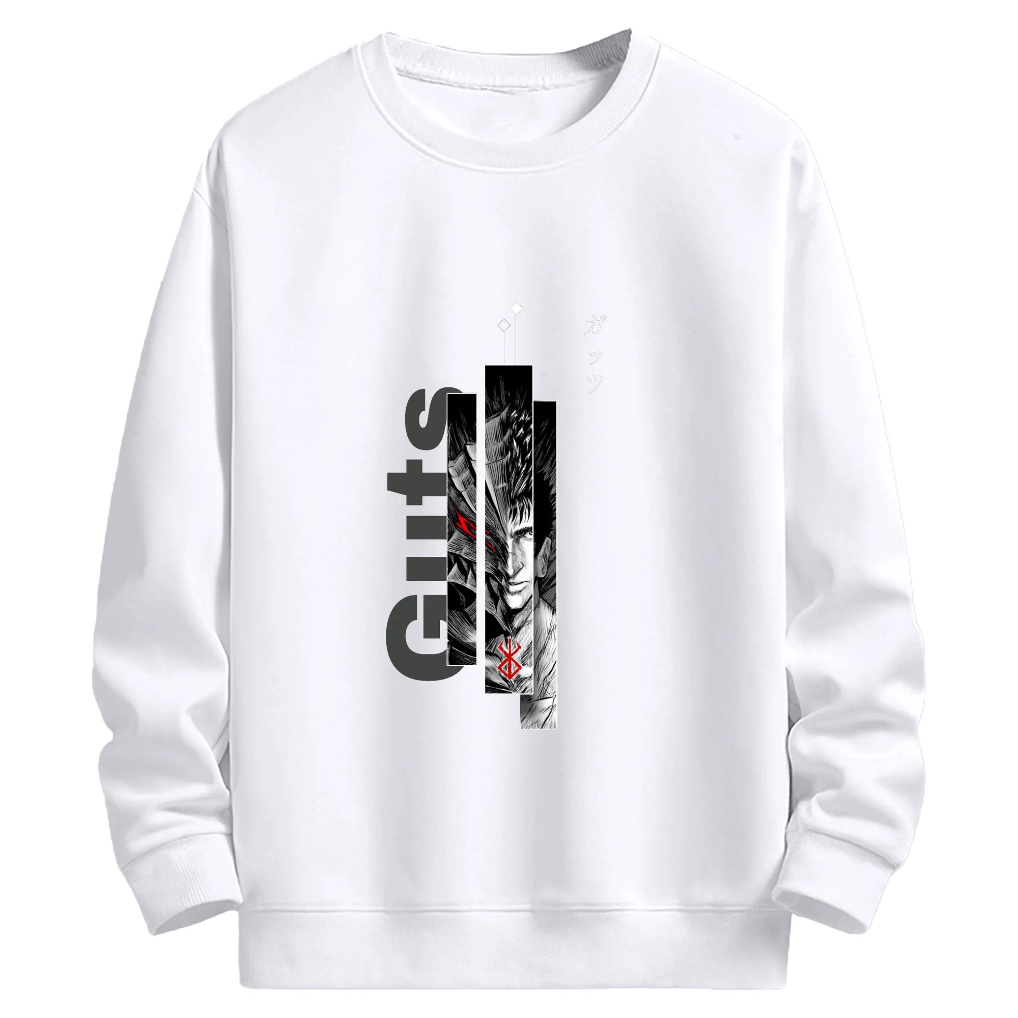 ベルセルク BERSERK ガッツ - 高品質 クルーネック スウェット ・ コットン59％ ポリエステル41％ ・ ユニセックス 長袖 トレーナー ・ カジュアル デイリー スポーツ 散歩用