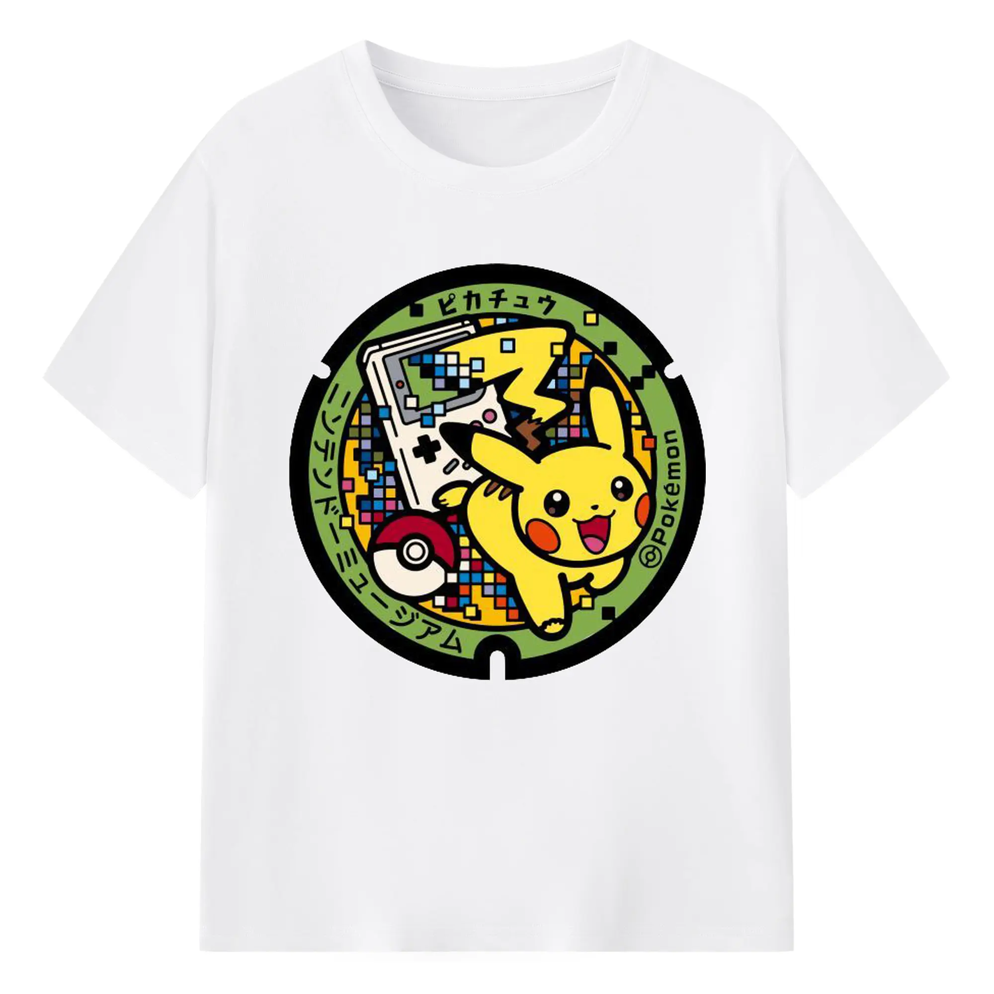 ポケモン ピカチュウ - 綿100％ 半袖Tシャツ ・ フロントプリント ・ 快適 通気性 ・ 日常使い 散歩 スポーツ用