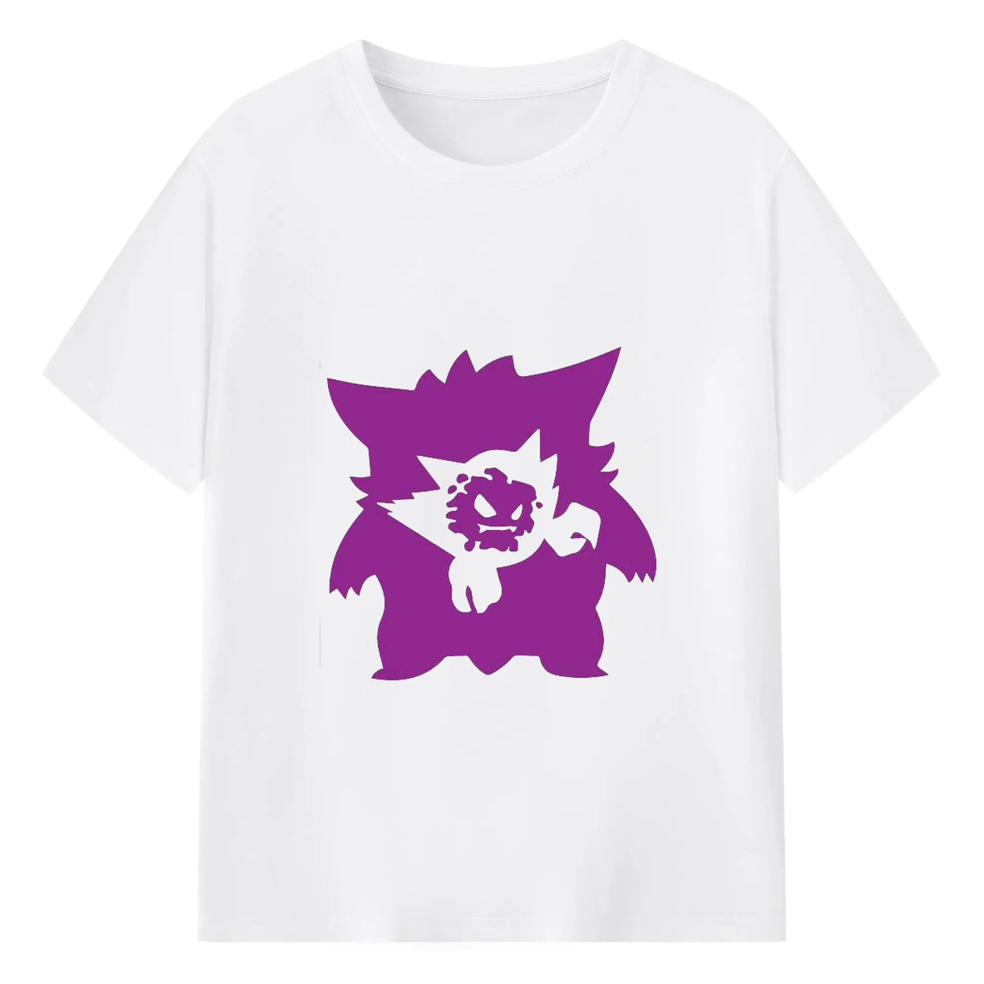 ポケモン Gengar ゲンガーの影 - 綿100％ 半袖Tシャツ ・ フロントプリント ・ 快適 通気性 ・ 日常使い 散歩 スポーツ用