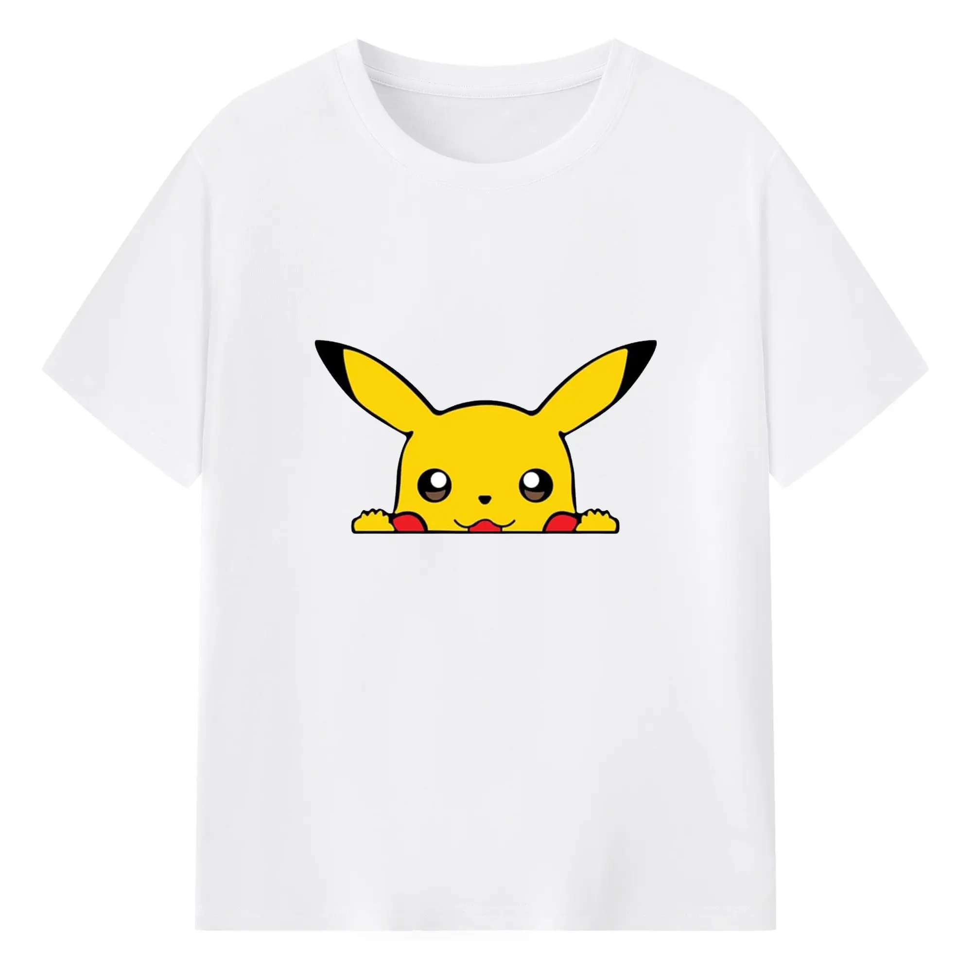ポケモン ピカチュウ - 綿100％ 半袖Tシャツ ・ フロントプリント ・ 快適 通気性 ・ 日常使い 散歩 スポーツ用