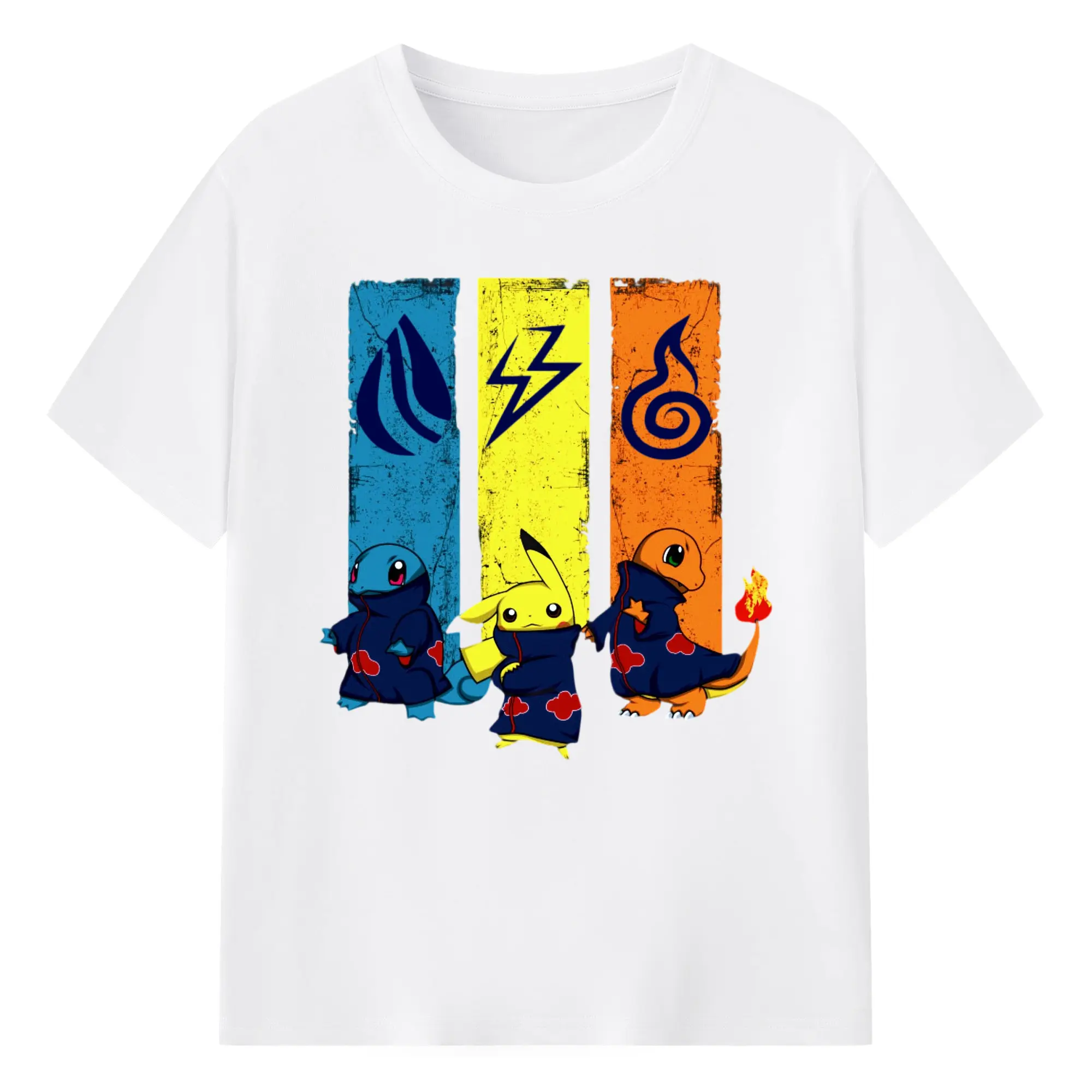 ポケモン ナルトあかつきコラボ - 綿100％ 半袖Tシャツ ・ フロントプリント ・ 快適 通気性 ・ 日常使い 散歩 スポーツ用