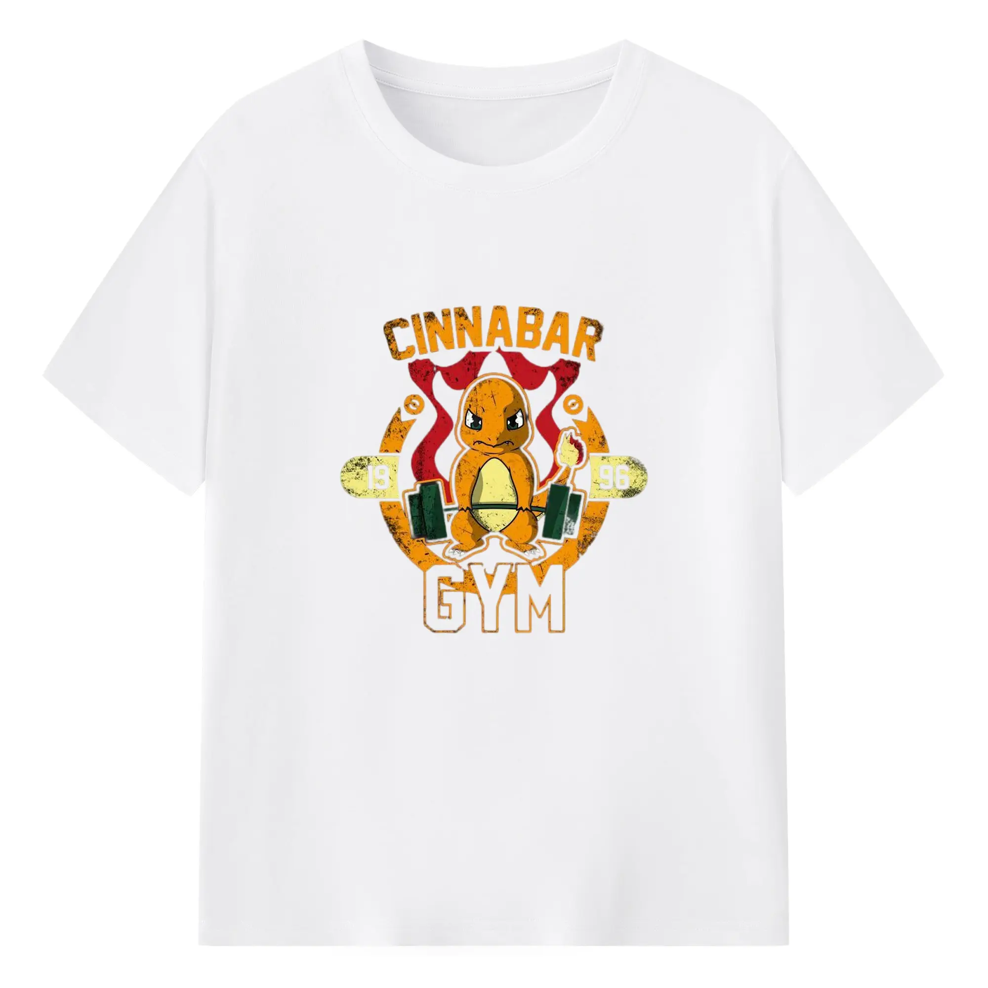 ポケモン ヒトカゲGYMコラボ - 綿100％ 半袖Tシャツ ・ フロントプリント ・ 快適 通気性 ・ 日常使い 散歩 スポーツ用