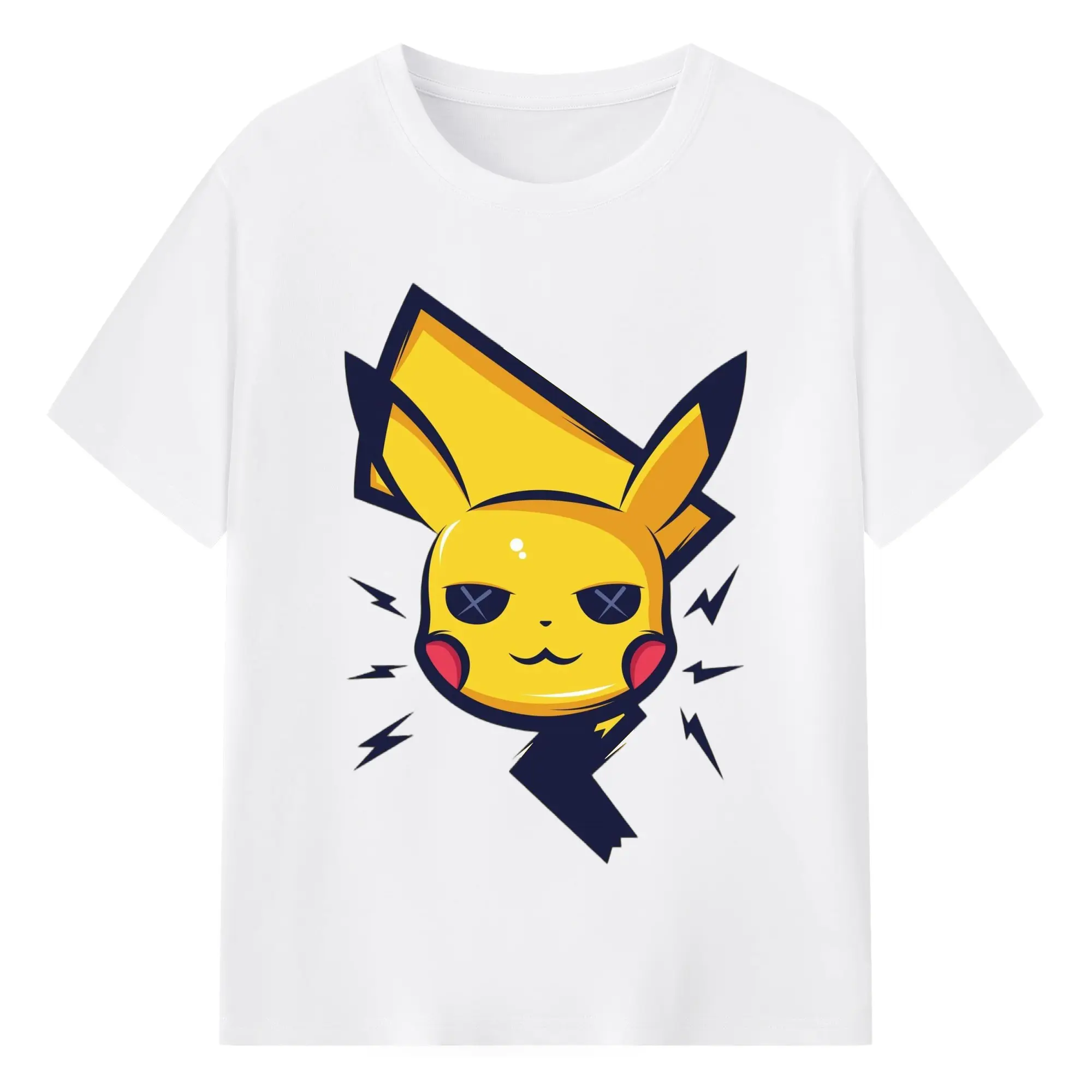 ポケモン ピカチュウかわいいロゴ - 綿100％ 半袖Tシャツ ・ フロントプリント ・ 快適 通気性 ・ 日常使い 散歩 スポーツ用
