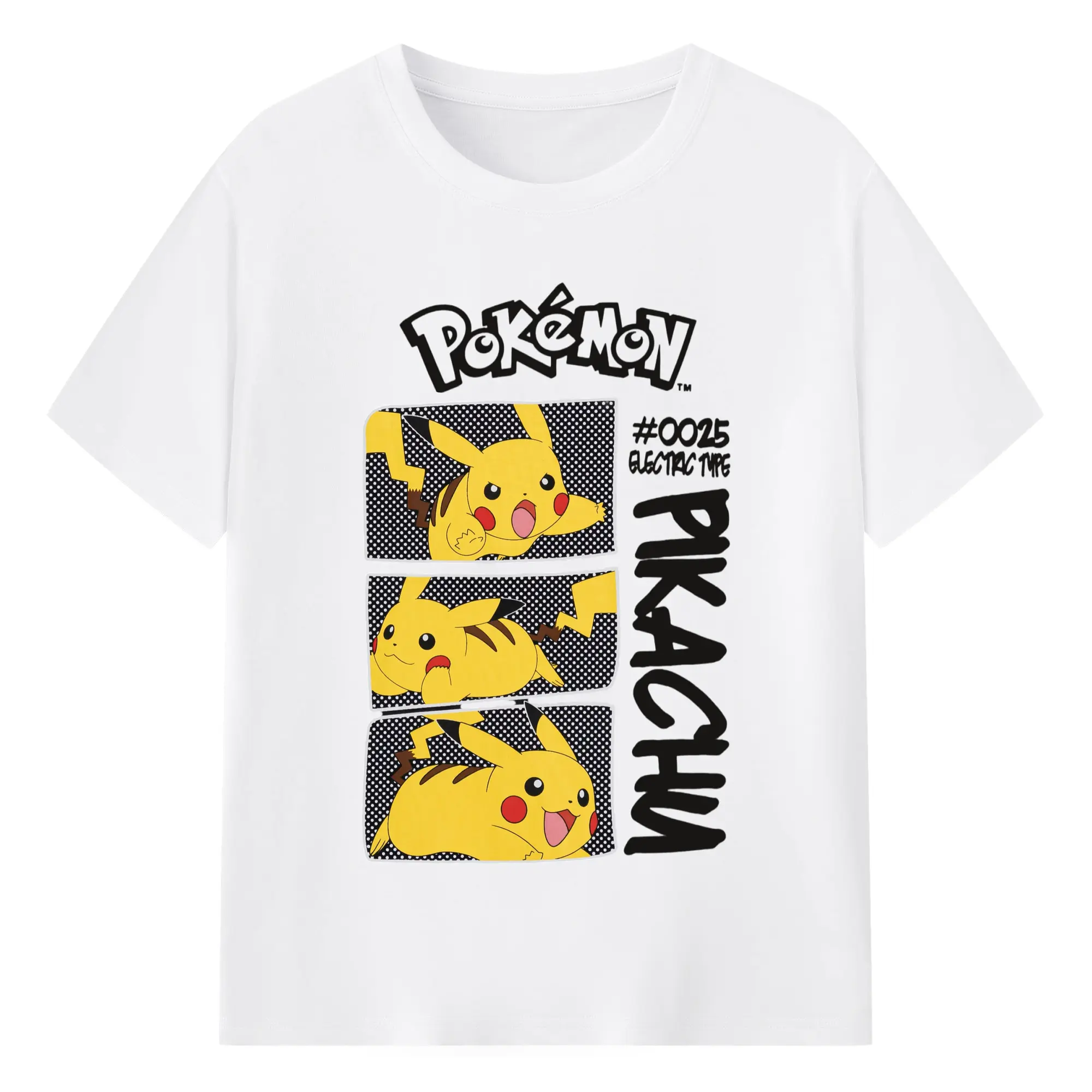ポケモン ピカチュウ推し - 綿100％ 半袖Tシャツ ・ フロントプリント ・ 快適 通気性 ・ 日常使い 散歩 スポーツ用