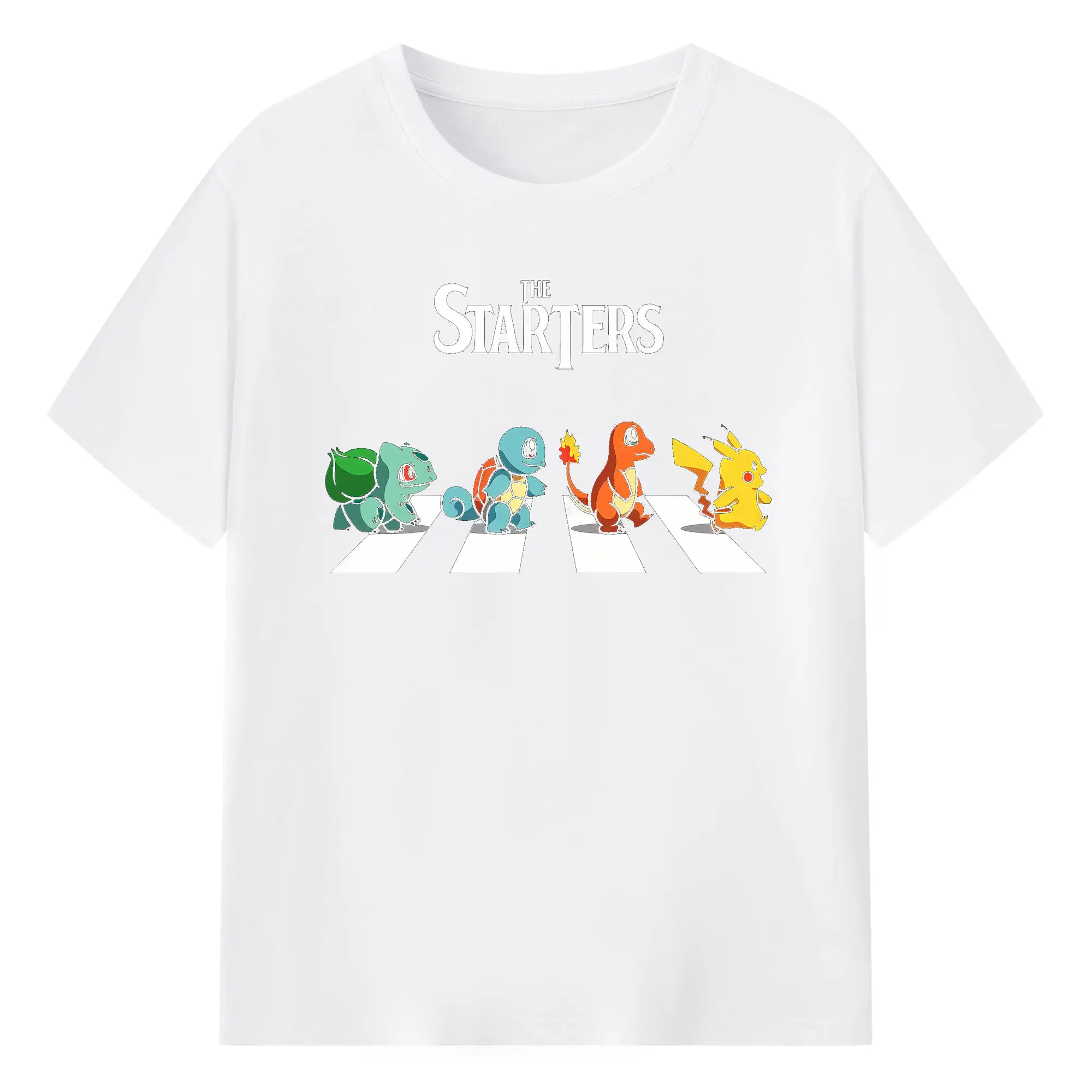 ポケモン　リザードンとピカチュウ - 綿100％ 半袖Tシャツ ・ フロントプリント ・ 快適 通気性 ・ 日常使い 散歩 スポーツ用