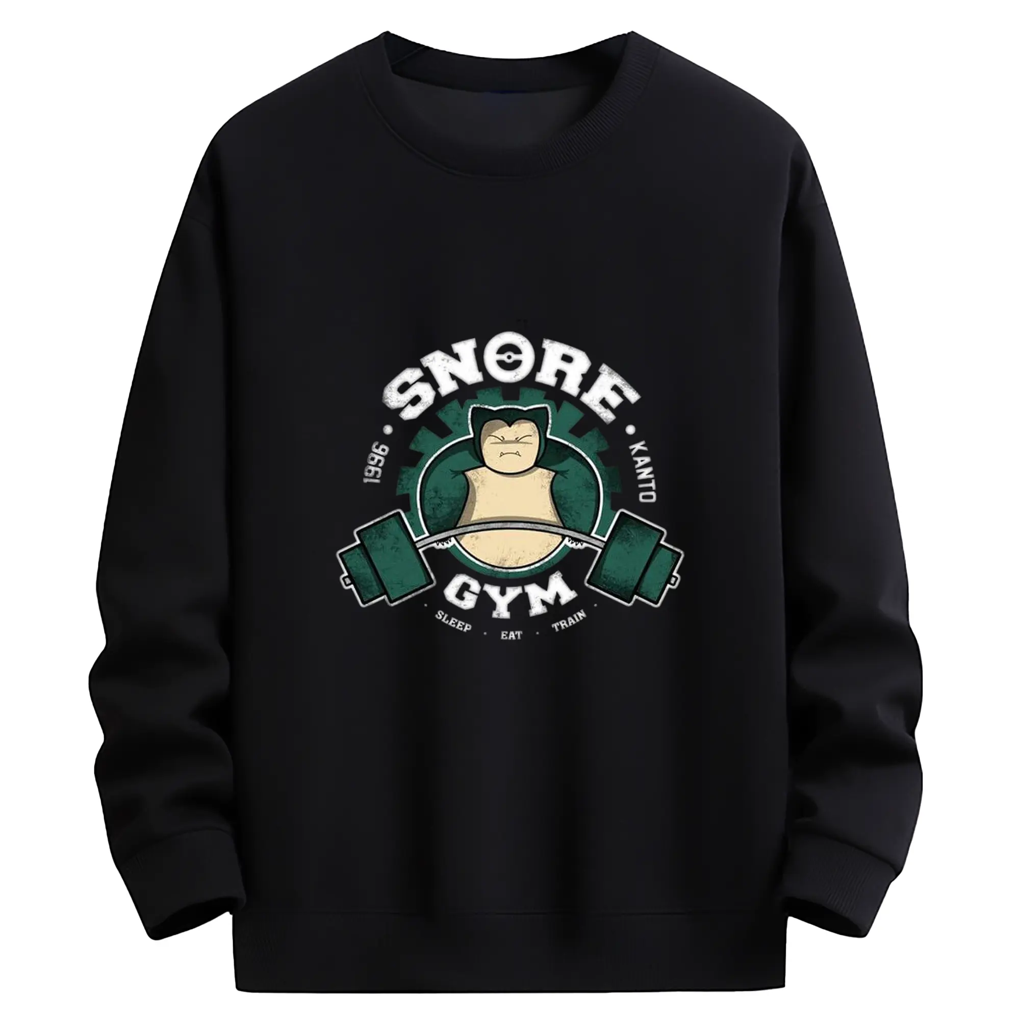 ポケモン カビゴンGYMコラボ - 高品質 クルーネック スウェット ・ コットン59％ ポリエステル41％ ・ ユニセックス 長袖 トレーナー ・ カジュアル デイリー スポーツ 散歩用