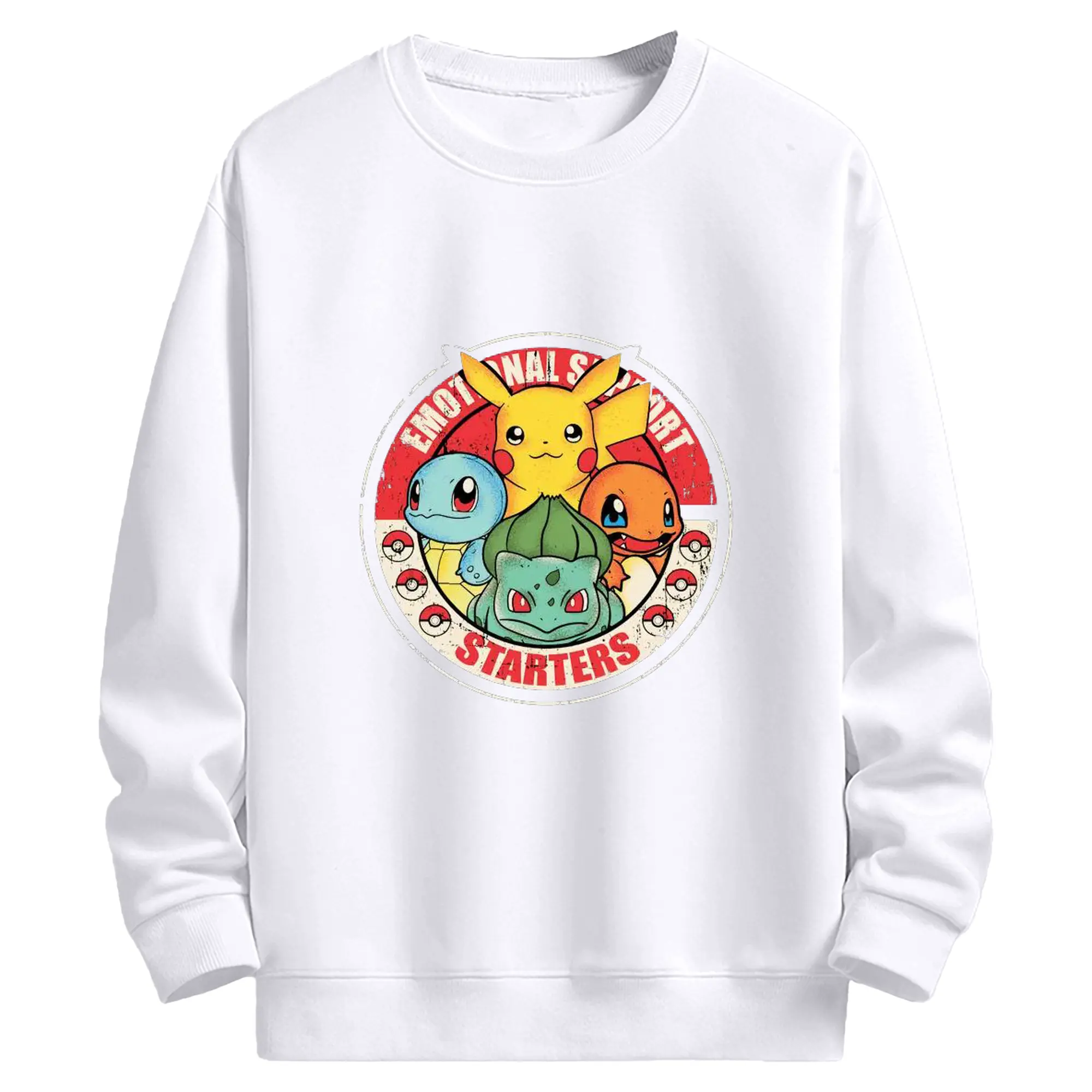 ポケモン　ヒトカゲとフシギダネ - 高品質 クルーネック スウェット ・ コットン59％ ポリエステル41％ ・ ユニセックス 長袖 トレーナー ・ カジュアル デイリー スポーツ 散歩用