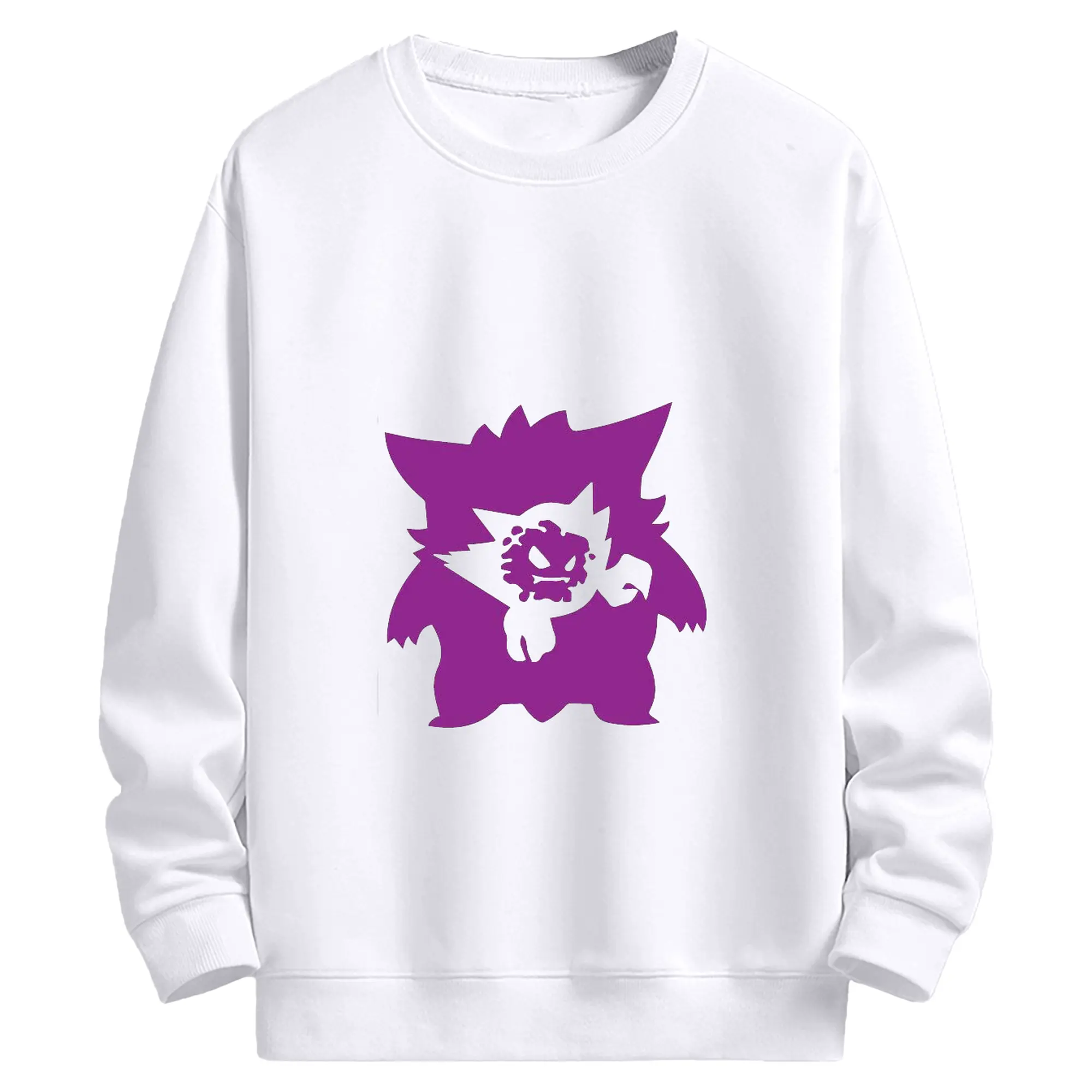 ポケモン Gengar ゲンガーの影 - 高品質 クルーネック スウェット ・ コットン59％ ポリエステル41％ ・ ユニセックス 長袖 トレーナー ・ カジュアル デイリー スポーツ 散歩用