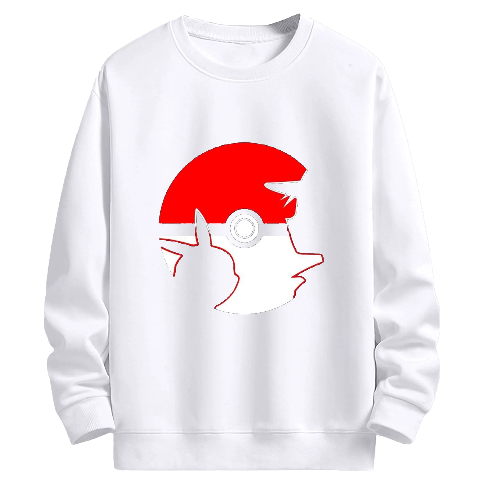 ポケモンピカチュウ - 高品質 クルーネック スウェット ・ コットン59％ ポリエステル41％ ・ ユニセックス 長袖 トレーナー ・ カジュアル デイリー スポーツ 散歩用
