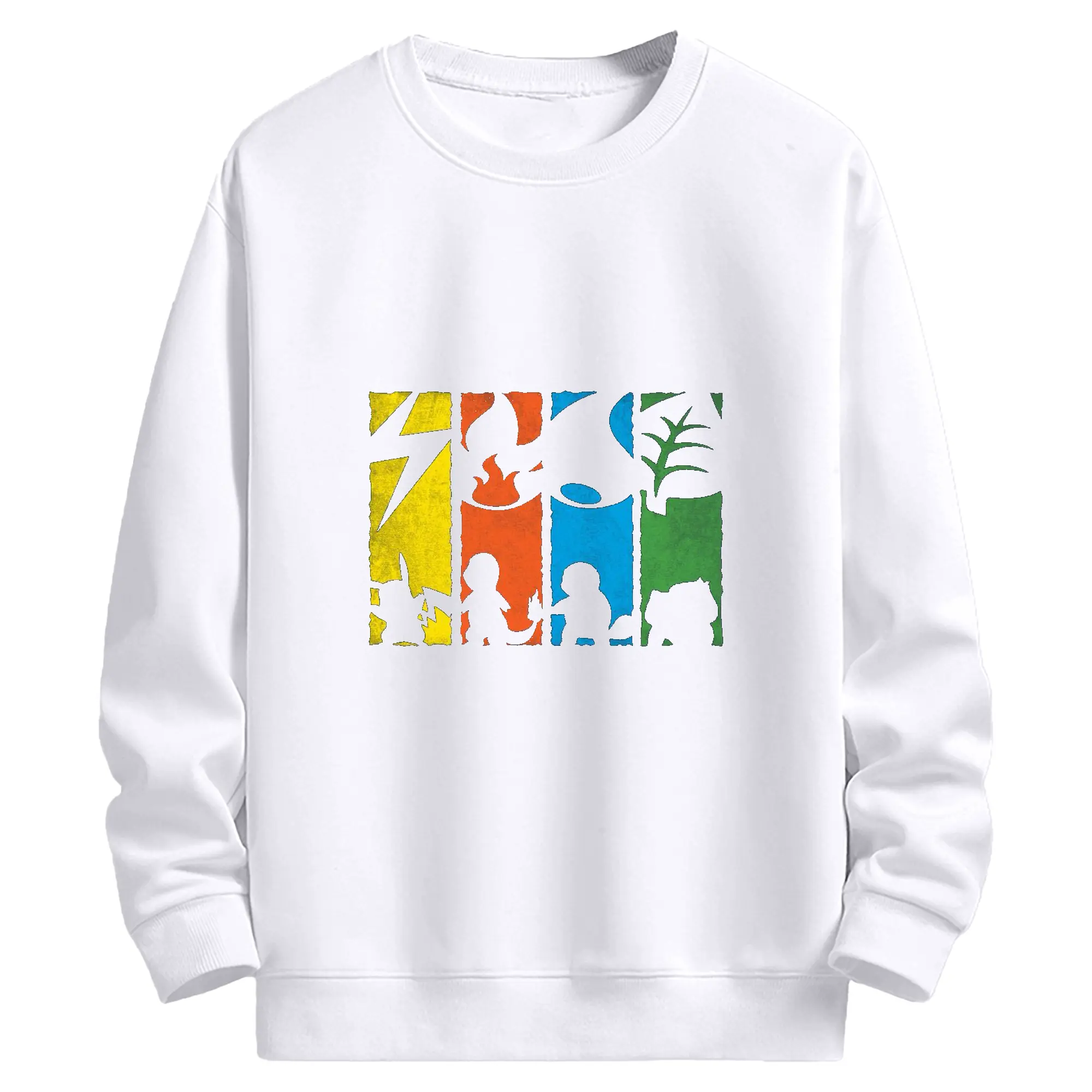 ポケモン　リザードンとピカチュウ - 高品質 クルーネック スウェット ・ コットン59％ ポリエステル41％ ・ ユニセックス 長袖 トレーナー ・ カジュアル デイリー スポーツ 散歩用