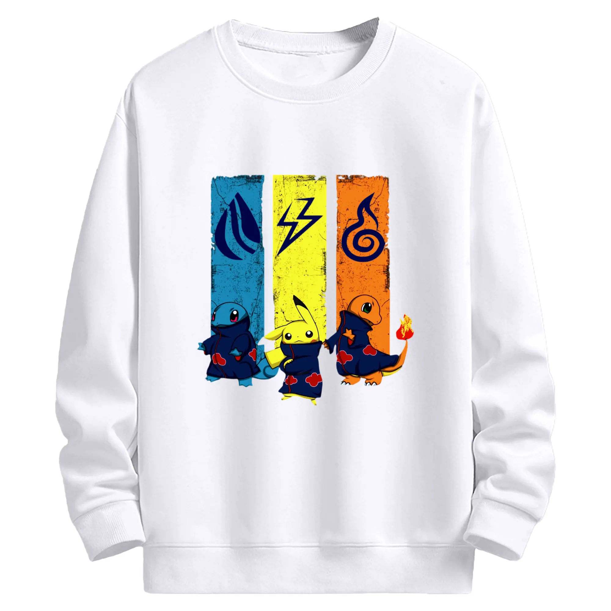 ポケモン ナルトあかつきコラボ - 高品質 クルーネック スウェット ・ コットン59％ ポリエステル41％ ・ ユニセックス 長袖 トレーナー ・ カジュアル デイリー スポーツ 散歩用
