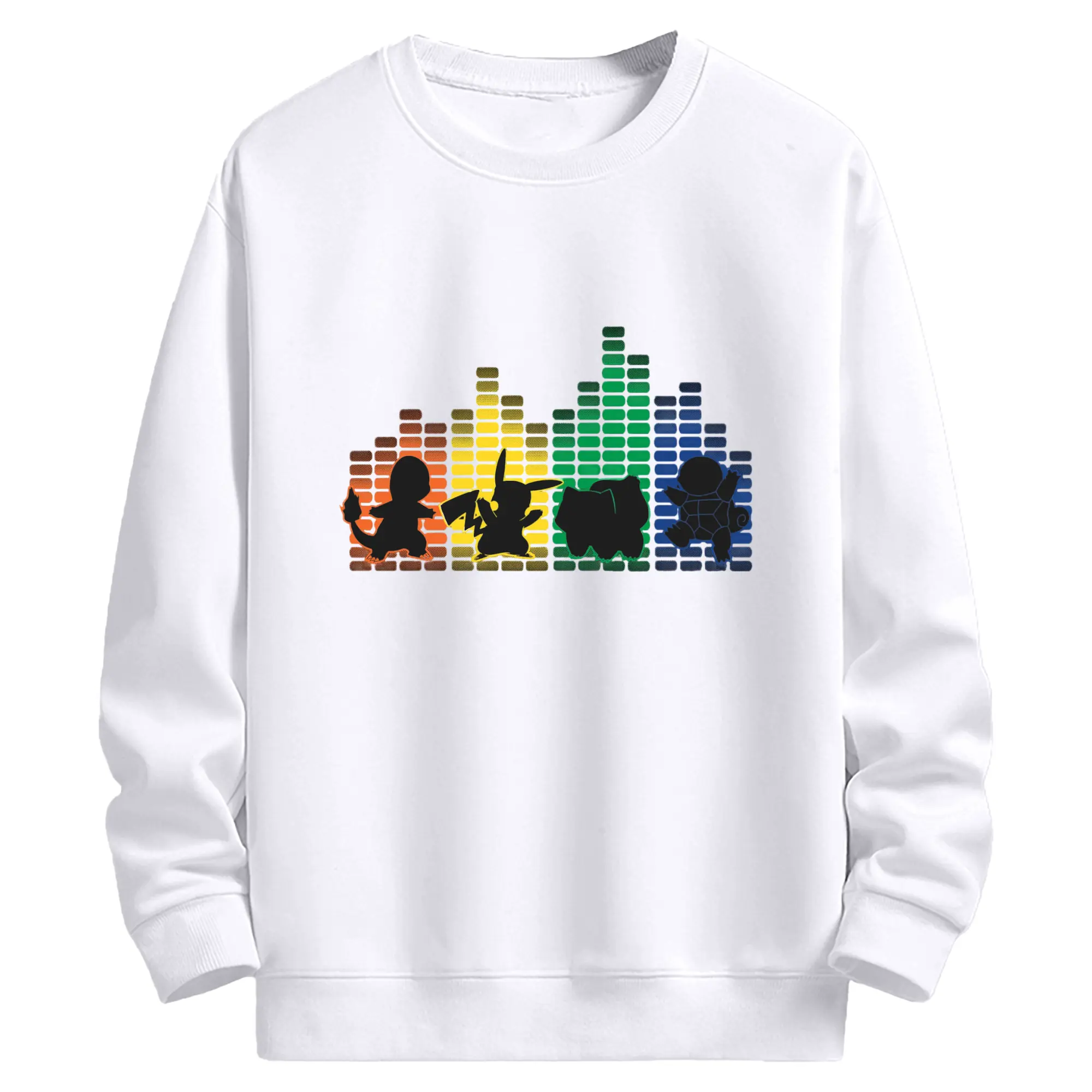 ポケモン　ピカチュウと仲間たち音楽♪ - 高品質 クルーネック スウェット ・ コットン59％ ポリエステル41％ ・ ユニセックス 長袖 トレーナー ・ カジュアル デイリー スポーツ 散歩用