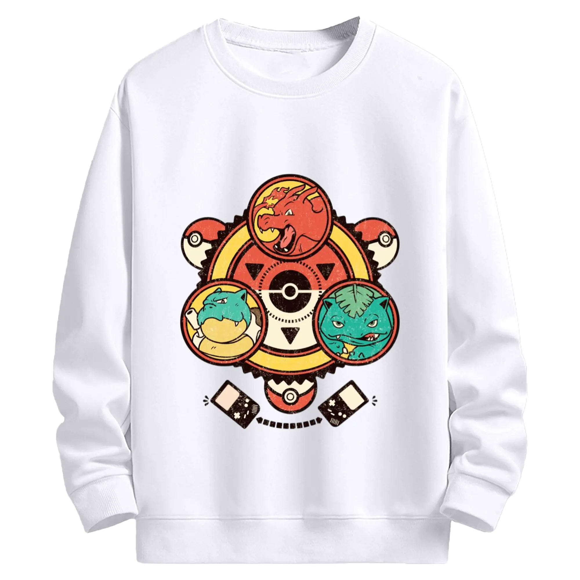 ポケモンフシギダネ進化コンプリート - 高品質 クルーネック スウェット ・ コットン59％ ポリエステル41％ ・ ユニセックス 長袖 トレーナー ・ カジュアル デイリー スポーツ 散歩用