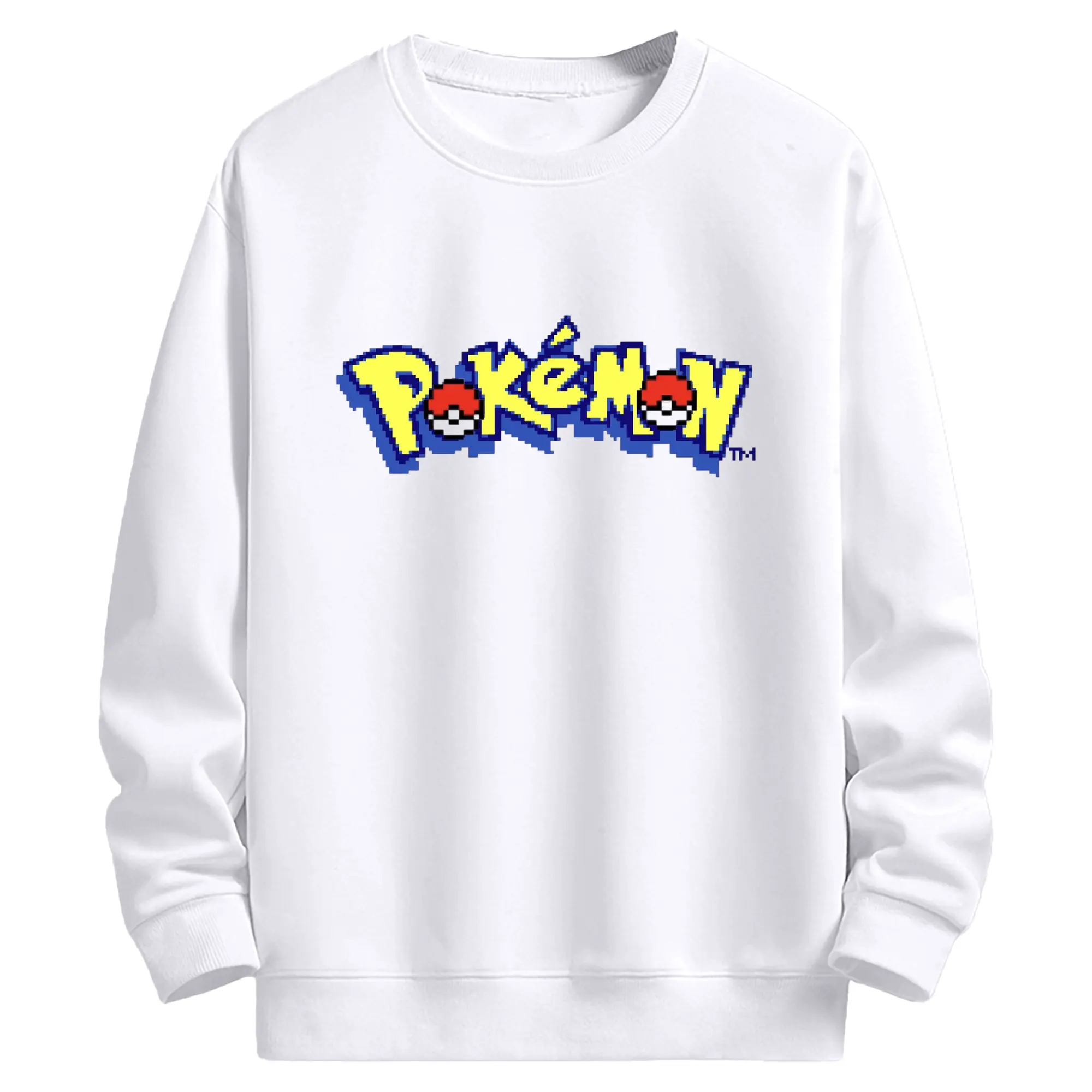 ポケモン 特別限定ロゴ - 高品質 クルーネック スウェット ・ コットン59％ ポリエステル41％ ・ ユニセックス 長袖 トレーナー ・ カジュアル デイリー スポーツ 散歩用