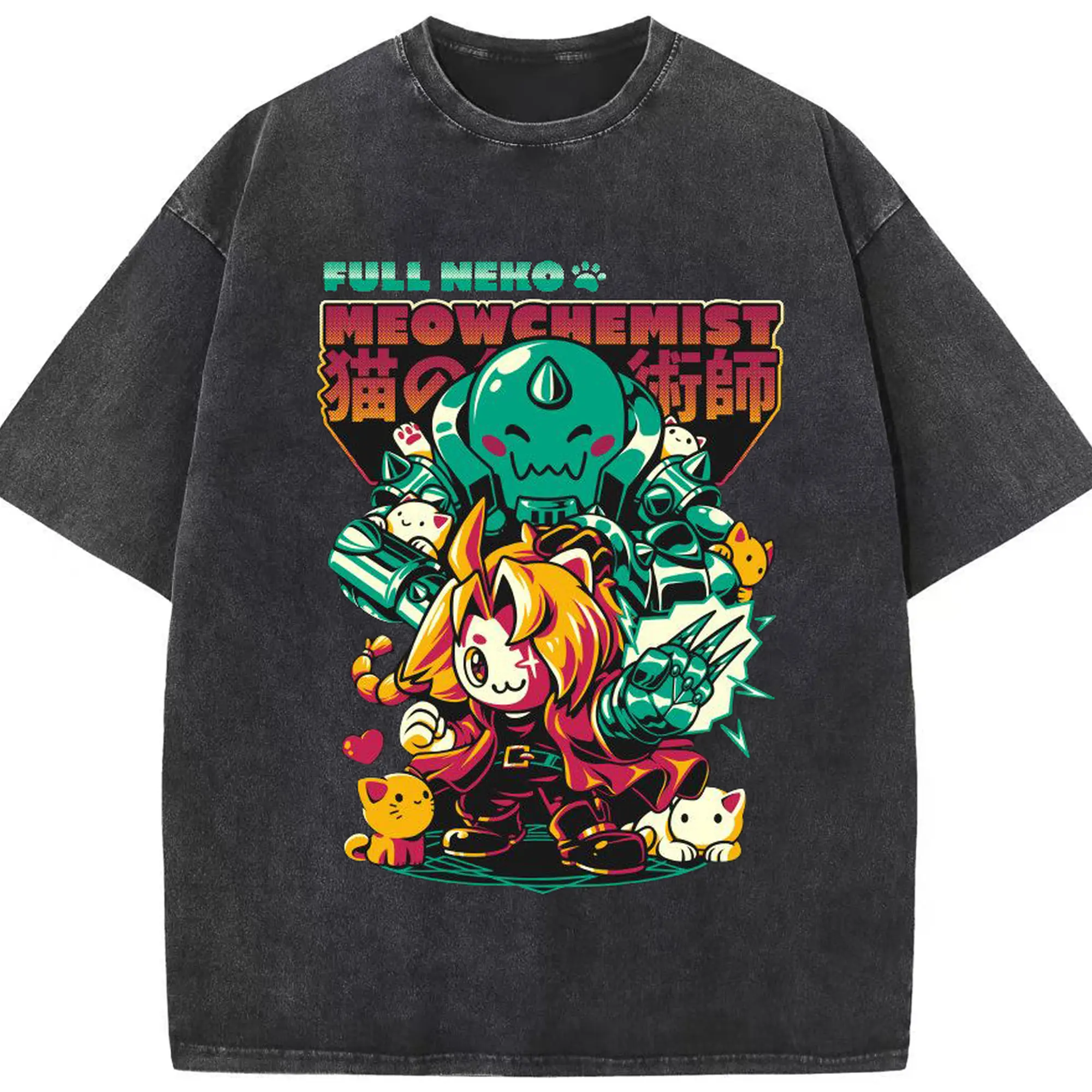 鋼の錬金術師 デフォルトエルリック兄弟 - 綿100％ ヴィンテージ風 半袖Tシャツ ・ フロントプリント ・ 柔らか肌触り ・ 通気性 快適 ・ スポーツ カジュアル 外出用