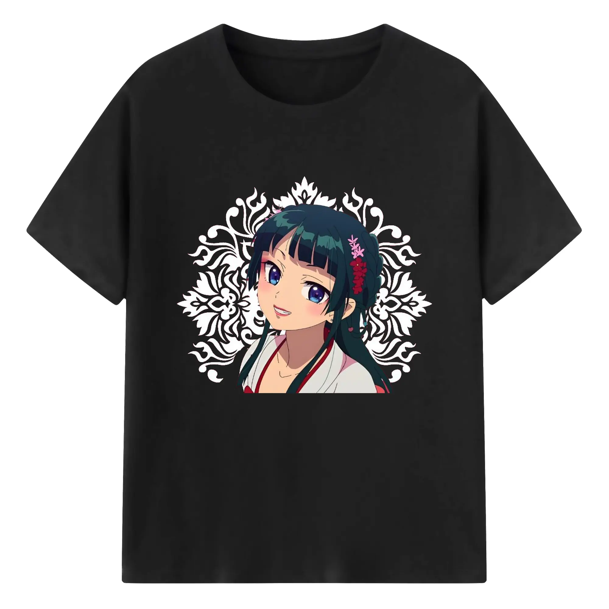 薬屋のひとりごと 猫猫まおまお - 綿100％ 半袖Tシャツ ・ フロントプリント ・ 快適 通気性 ・ 日常使い 散歩 スポーツ用