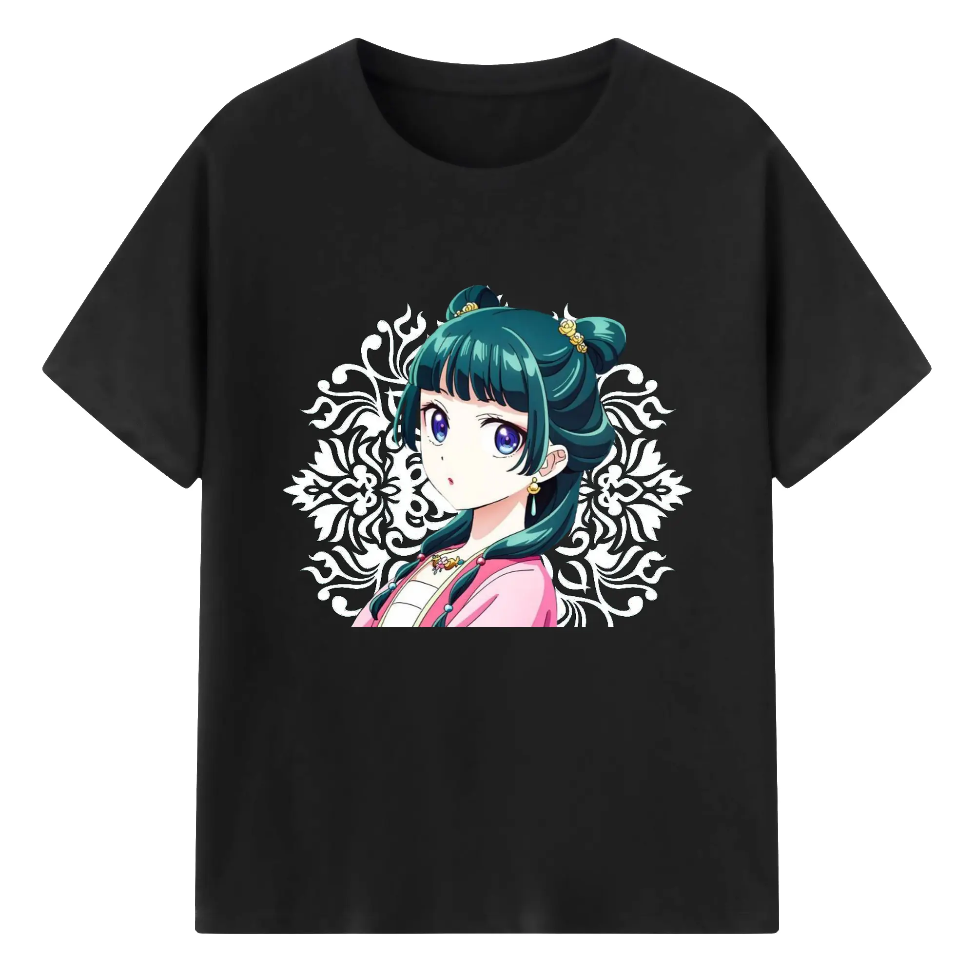 薬屋のひとりごと 猫猫まおまお - 綿100％ 半袖Tシャツ ・ フロントプリント ・ 快適 通気性 ・ 日常使い 散歩 スポーツ用