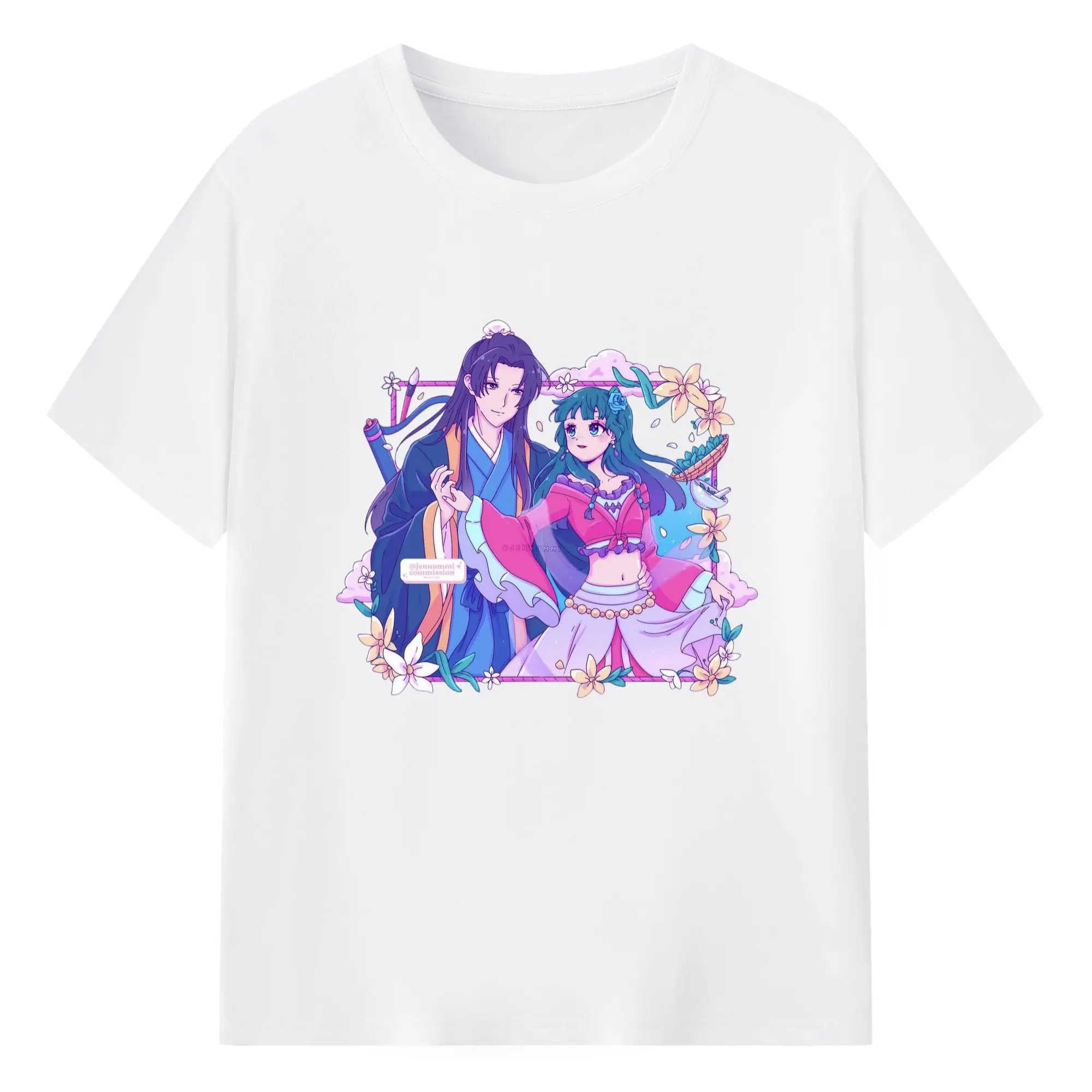 薬屋のひとりごと 謎解き 宮廷生活 - 綿100％ 半袖Tシャツ ・ フロントプリント ・ 快適 通気性 ・ 日常使い 散歩 スポーツ用