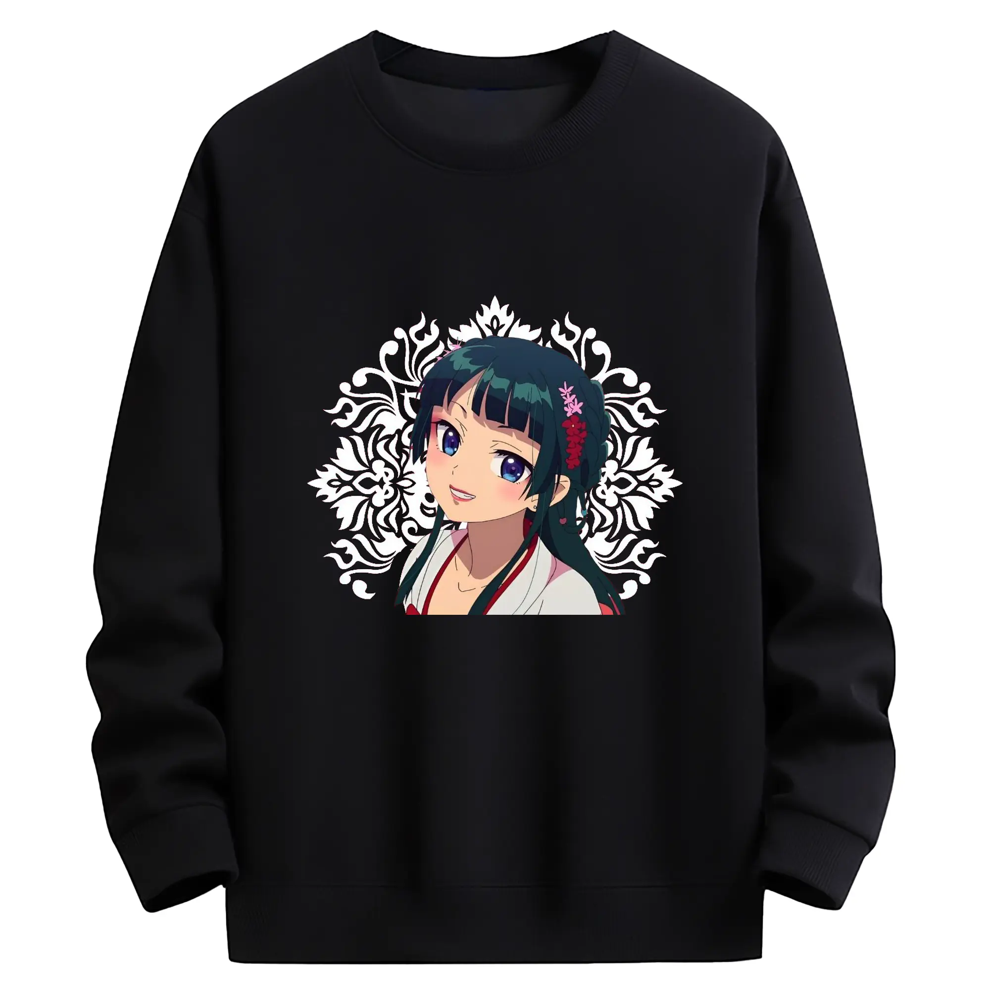 薬屋のひとりごと 猫猫まおまお - 高品質 クルーネック スウェット ・ コットン59％ ポリエステル41％ ・ ユニセックス 長袖 トレーナー ・ カジュアル デイリー スポーツ 散歩用