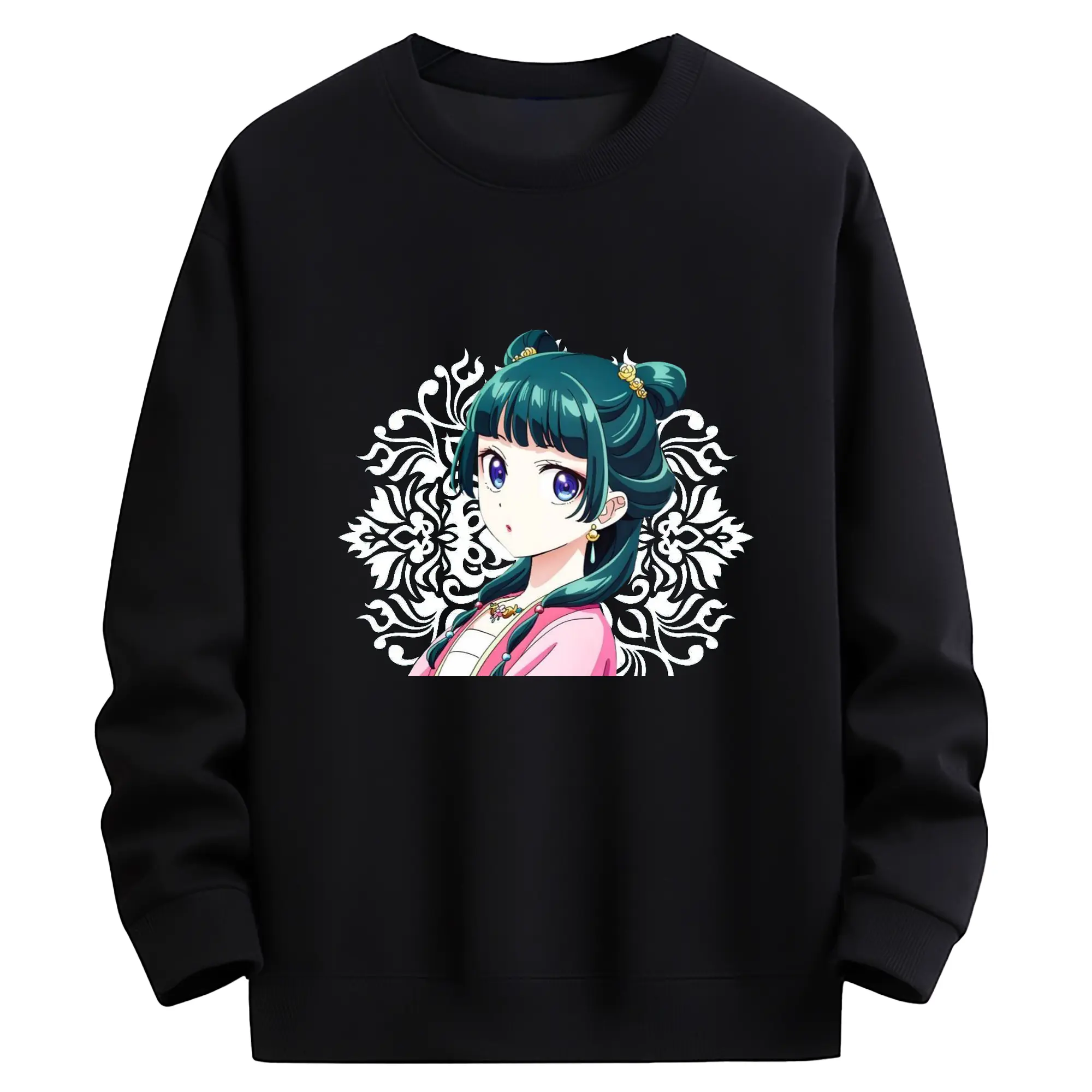 薬屋のひとりごと 猫猫まおまお - 高品質 クルーネック スウェット ・ コットン59％ ポリエステル41％ ・ ユニセックス 長袖 トレーナー ・ カジュアル デイリー スポーツ 散歩用