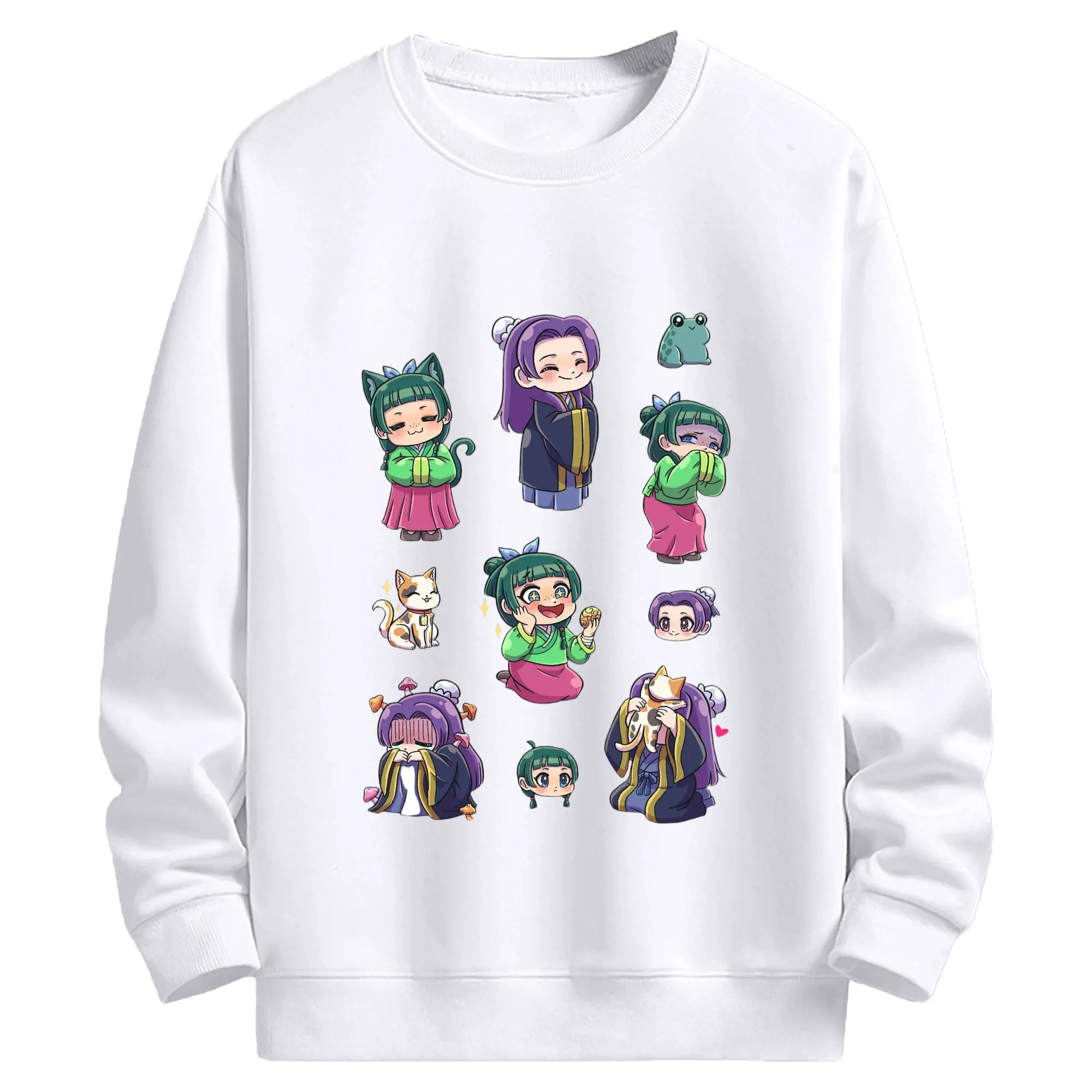 薬屋のひとりごと 宮廷ミステリー薬師デフォルメ - 高品質 クルーネック スウェット ・ コットン59％ ポリエステル41％ ・ ユニセックス 長袖 トレーナー ・ カジュアル デイリー スポーツ 散歩用