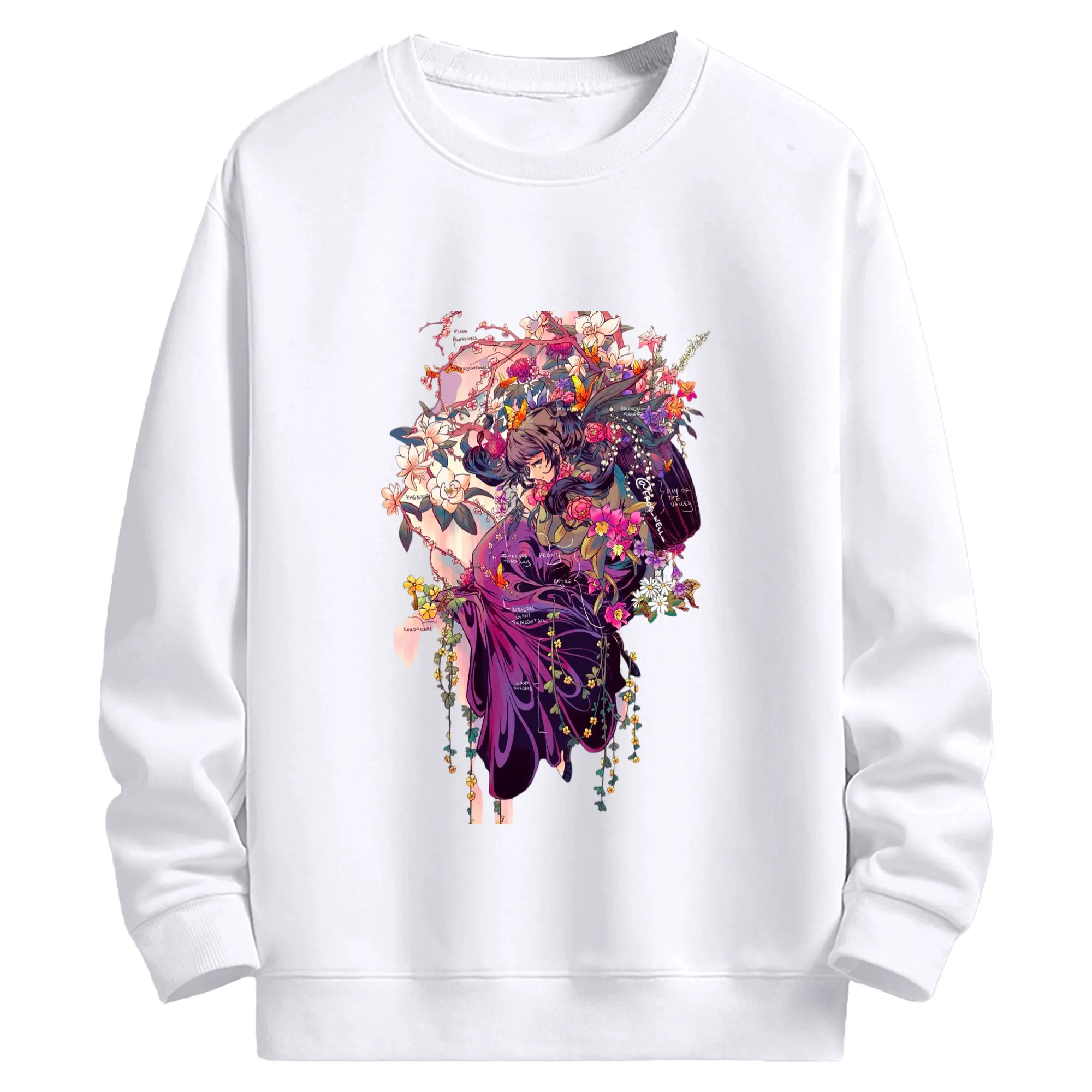 薬屋のひとりごと 猫猫まおまお - 高品質 クルーネック スウェット ・ コットン59％ ポリエステル41％ ・ ユニセックス 長袖 トレーナー ・ カジュアル デイリー スポーツ 散歩用