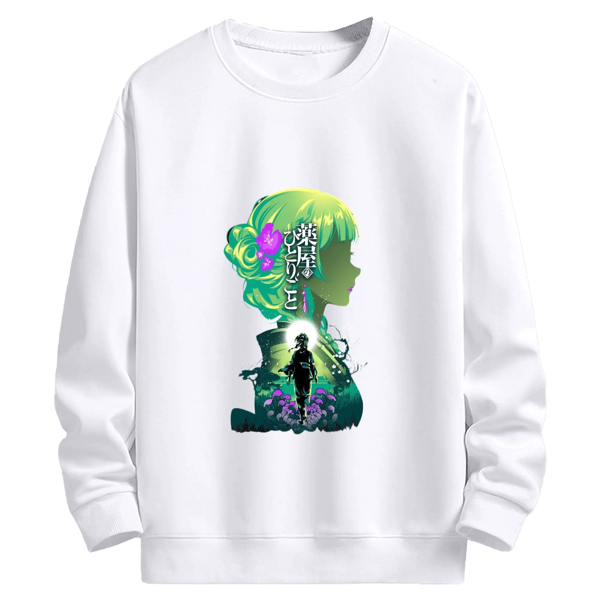 薬屋のひとりごと ファンアート - 高品質 クルーネック スウェット ・ コットン59％ ポリエステル41％ ・ ユニセックス 長袖 トレーナー ・ カジュアル デイリー スポーツ 散歩用