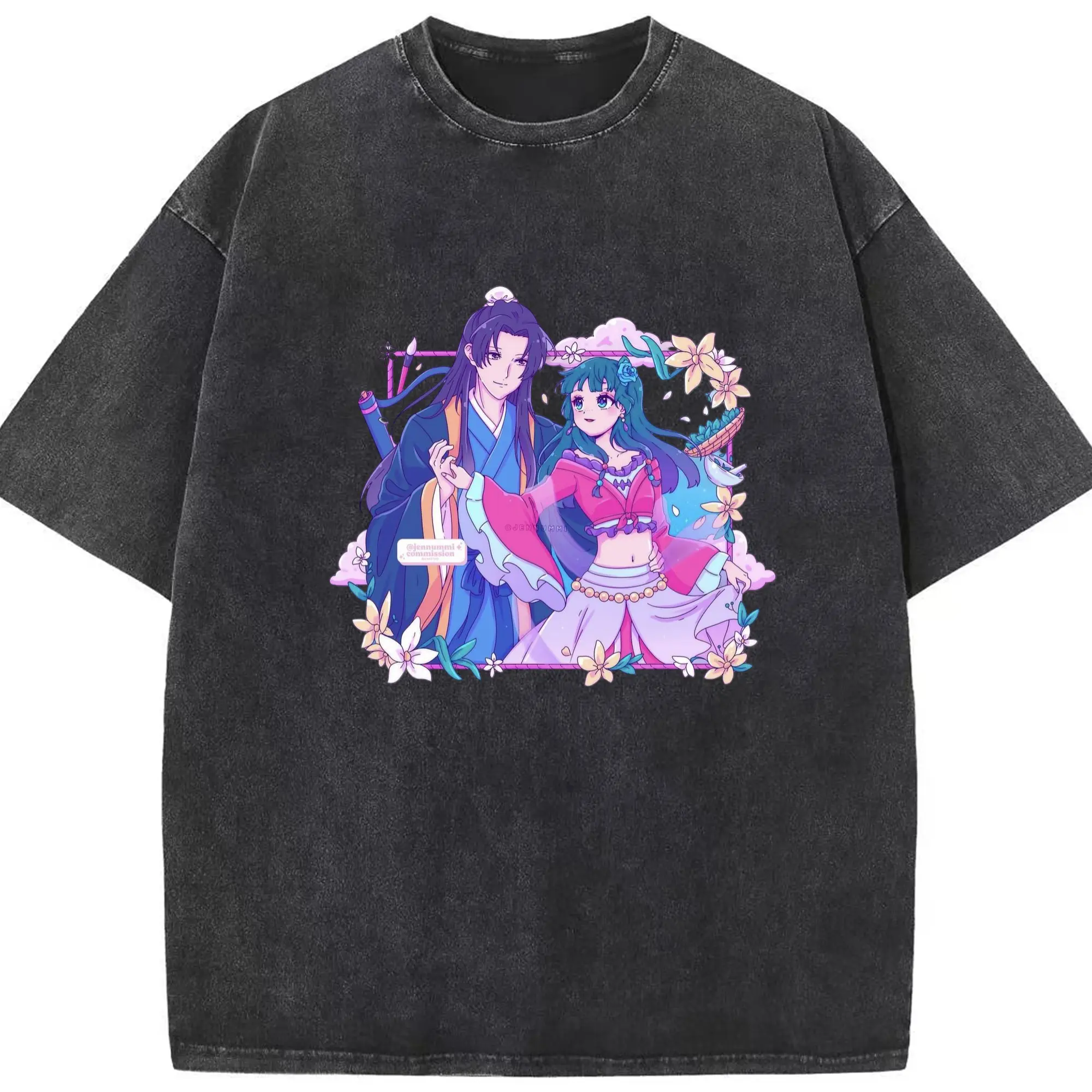 薬屋のひとりごと 謎解き 宮廷生活 - 綿100％ ヴィンテージ風 半袖Tシャツ ・ フロントプリント ・ 柔らか肌触り ・ 通気性 快適 ・ スポーツ カジュアル 外出用