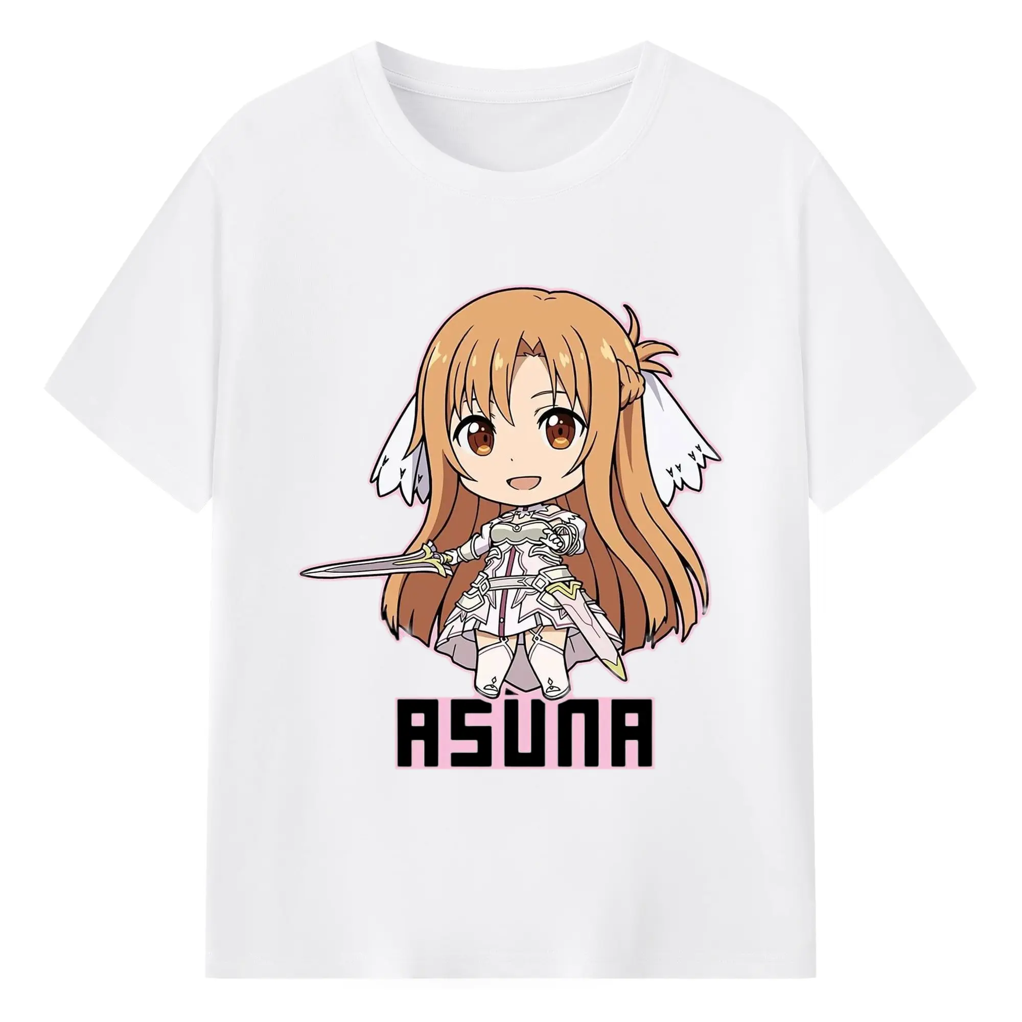ソードアートオンライン アスナ - 綿100％ 半袖Tシャツ ・ フロントプリント ・ 快適 通気性 ・ 日常使い 散歩 スポーツ用