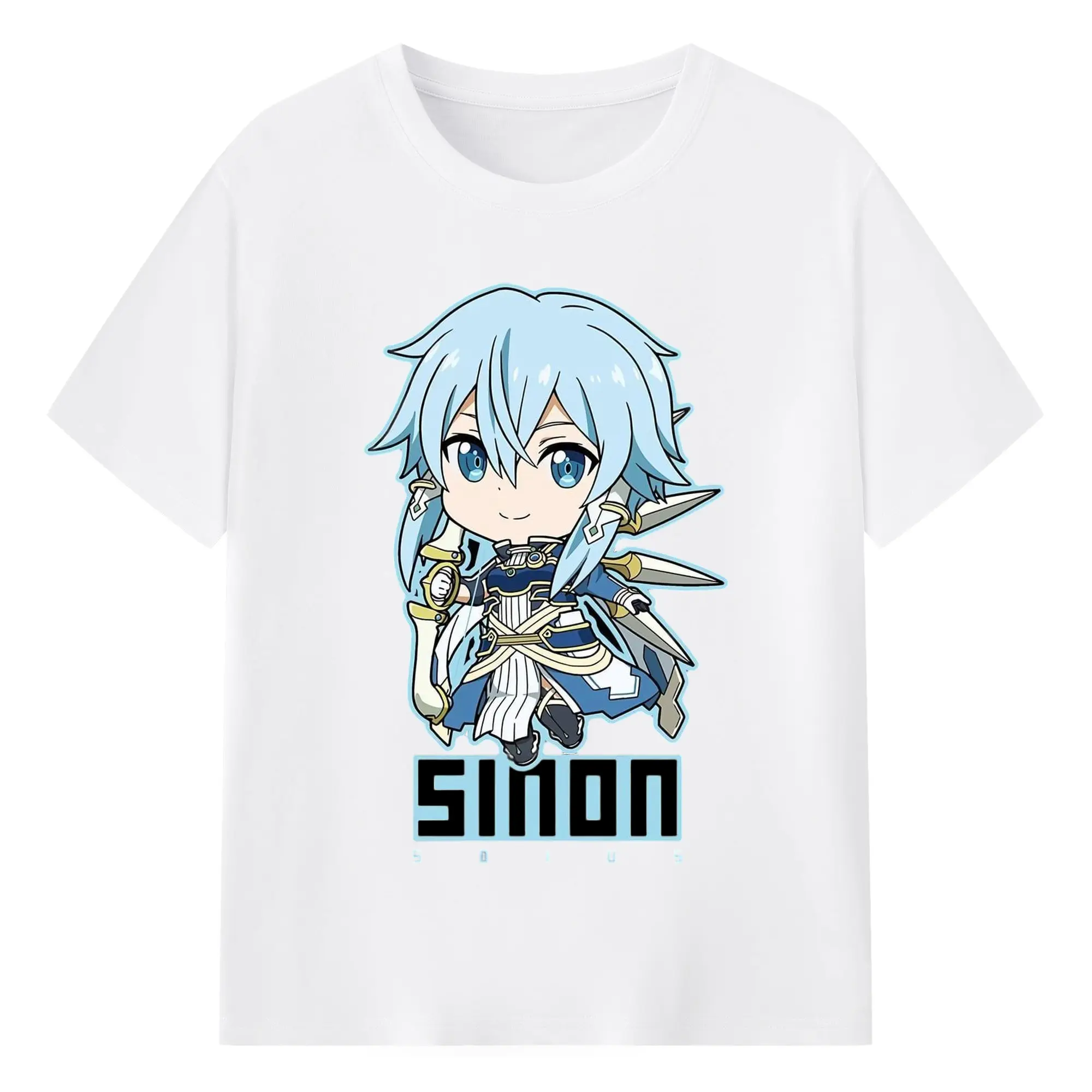 ソードアートオンライン デフォルトシノン - 綿100％ 半袖Tシャツ ・ フロントプリント ・ 快適 通気性 ・ 日常使い 散歩 スポーツ用