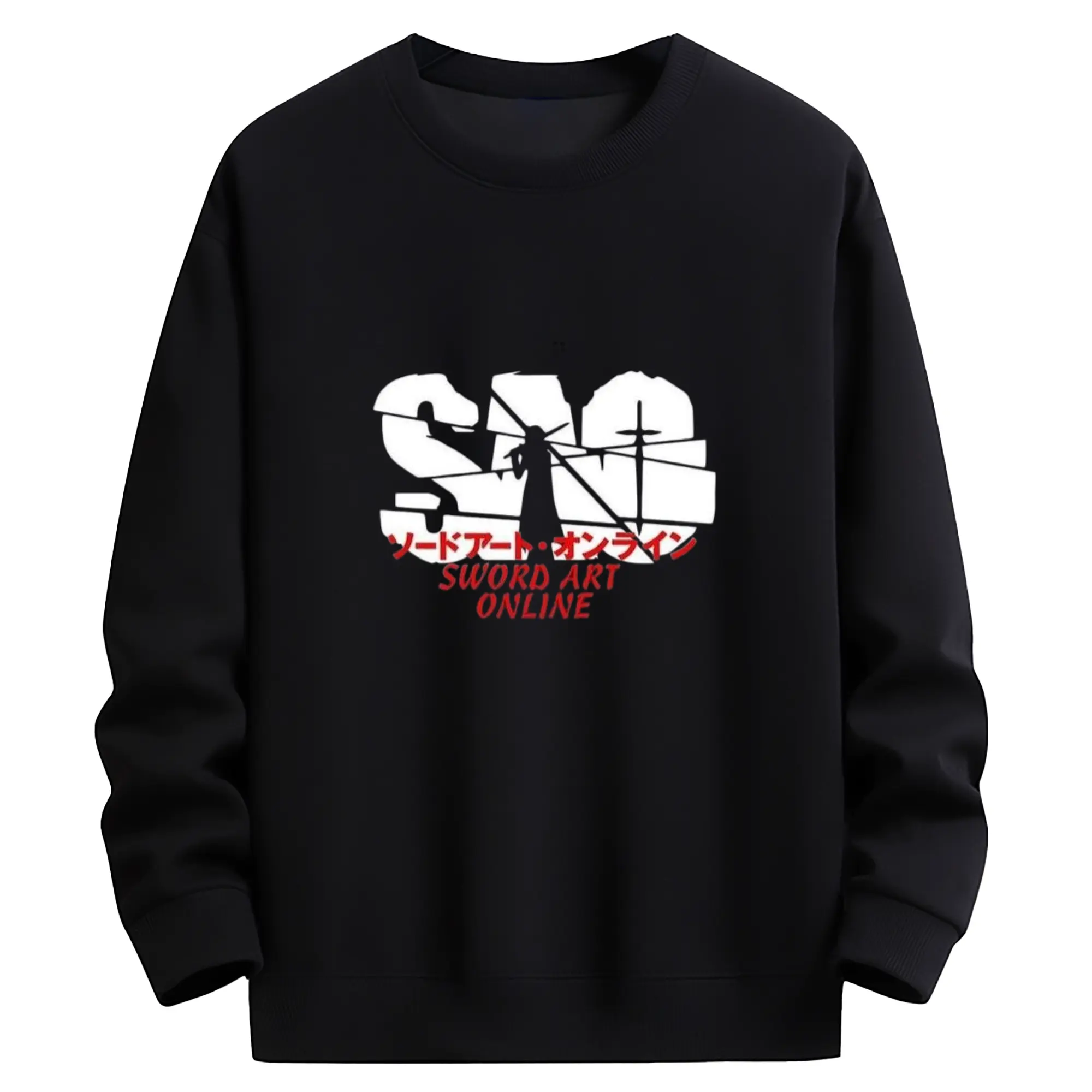 ソードアートオンライン シンプルロゴ - 高品質 クルーネック スウェット ・ コットン59％ ポリエステル41％ ・ ユニセックス 長袖 トレーナー ・ カジュアル デイリー スポーツ 散歩用