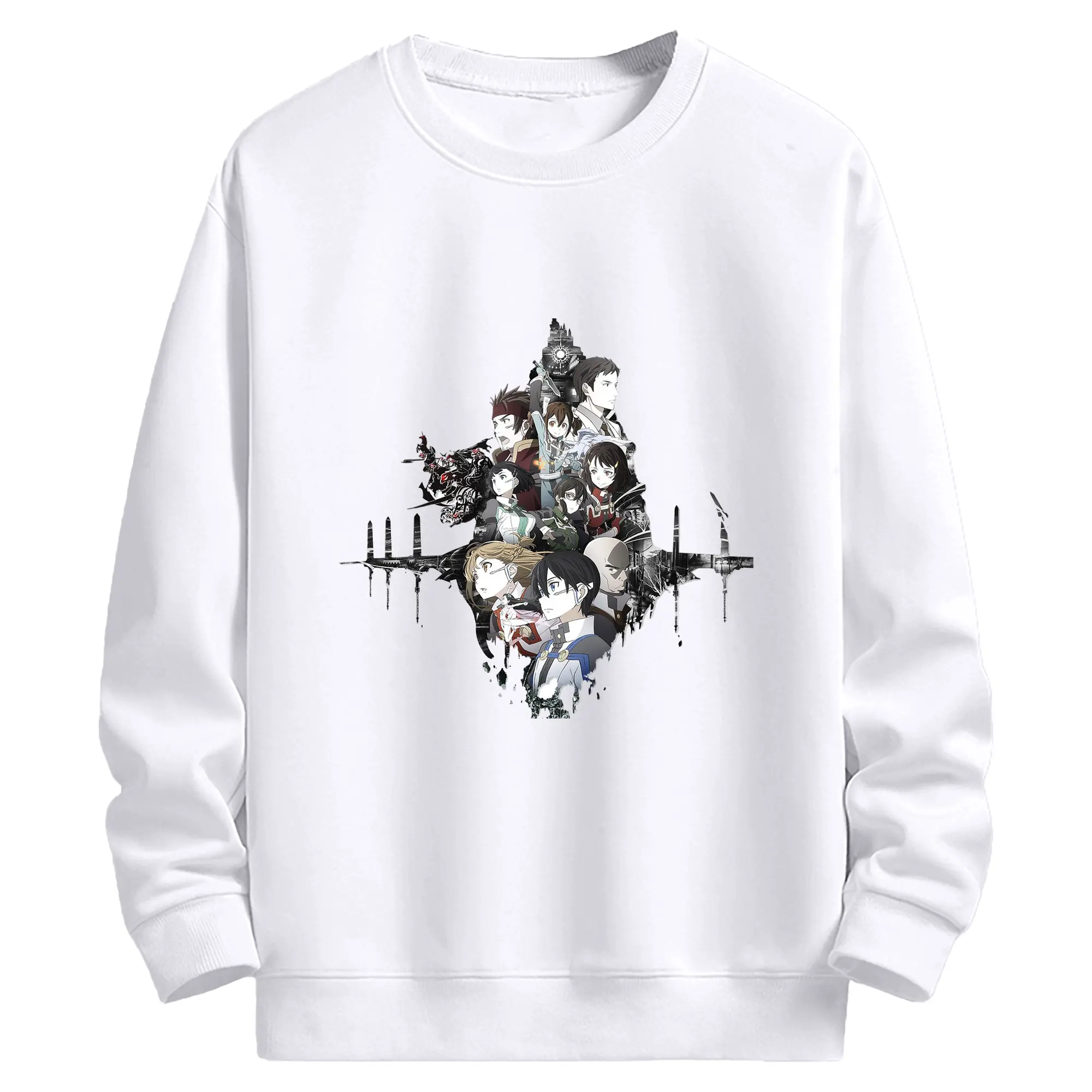 ソードアートオンライン SAO10th特別限定 - 高品質 クルーネック スウェット ・ コットン59％ ポリエステル41％ ・ ユニセックス 長袖 トレーナー ・ カジュアル デイリー スポーツ 散歩用