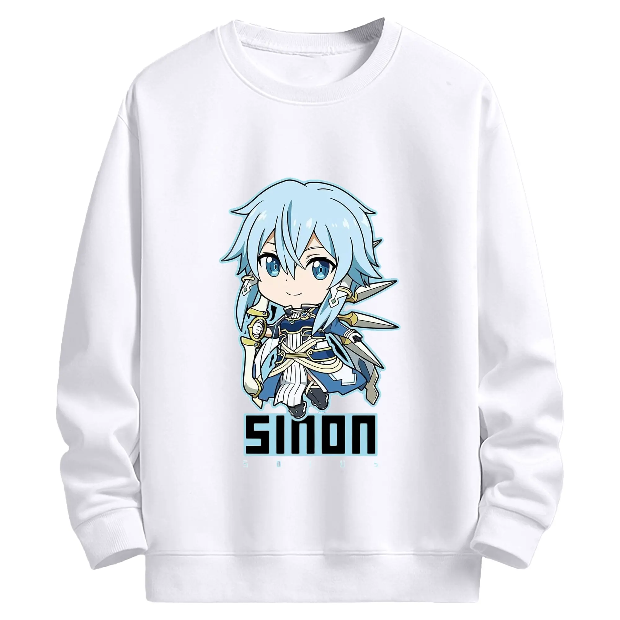 ソードアートオンライン デフォルトシノン - 高品質 クルーネック スウェット ・ コットン59％ ポリエステル41％ ・ ユニセックス 長袖 トレーナー ・ カジュアル デイリー スポーツ 散歩用
