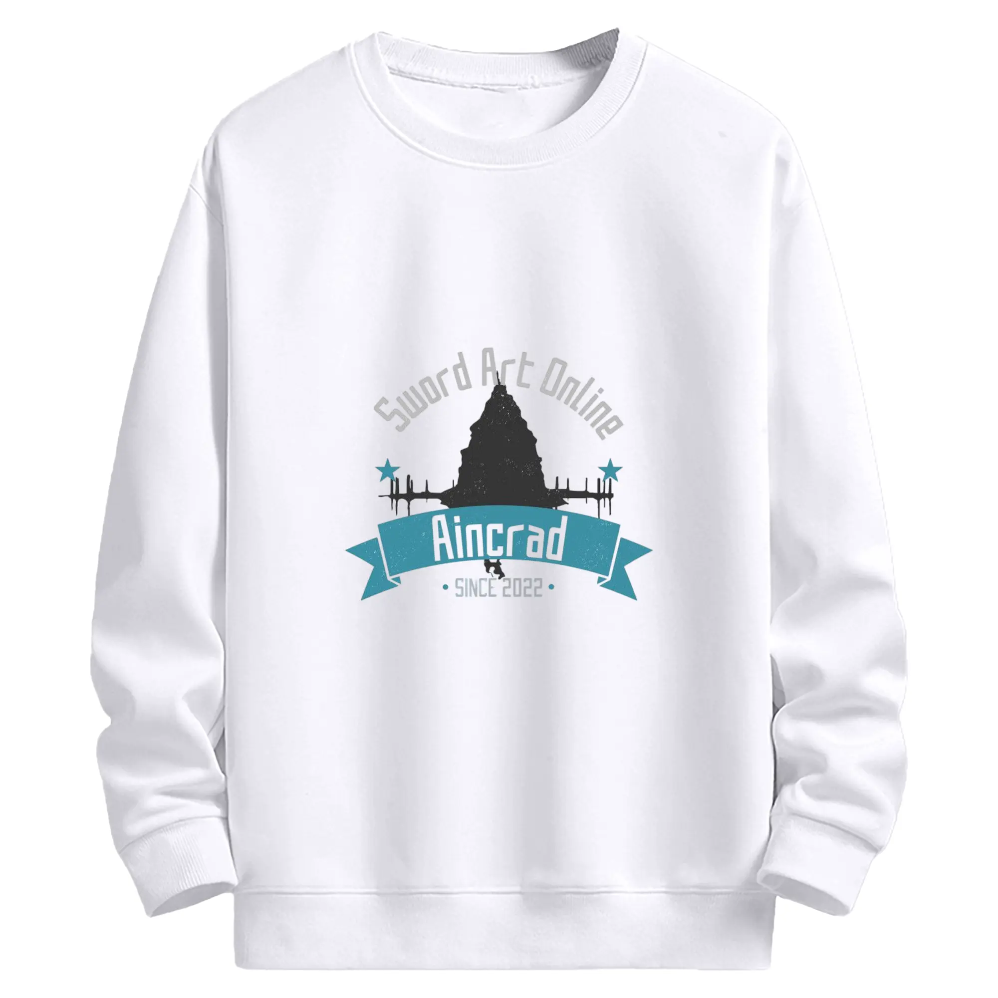 ソードアートオンライン SAO聖地巡礼特別限定 - 高品質 クルーネック スウェット ・ コットン59％ ポリエステル41％ ・ ユニセックス 長袖 トレーナー ・ カジュアル デイリー スポーツ 散歩用