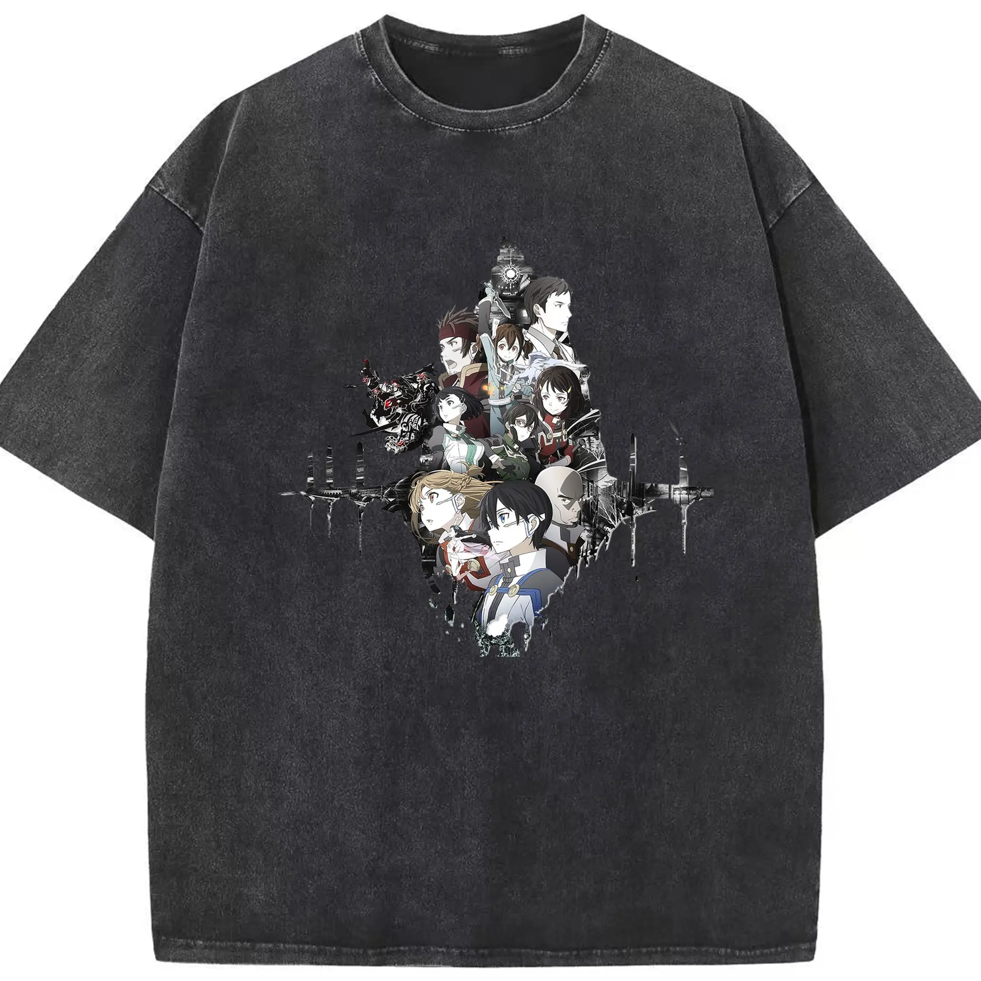 ソードアートオンライン SAO10th特別限定 - 綿100％ ヴィンテージ風 半袖Tシャツ ・ フロントプリント ・ 柔らか肌触り ・ 通気性 快適 ・ スポーツ カジュアル 外出用