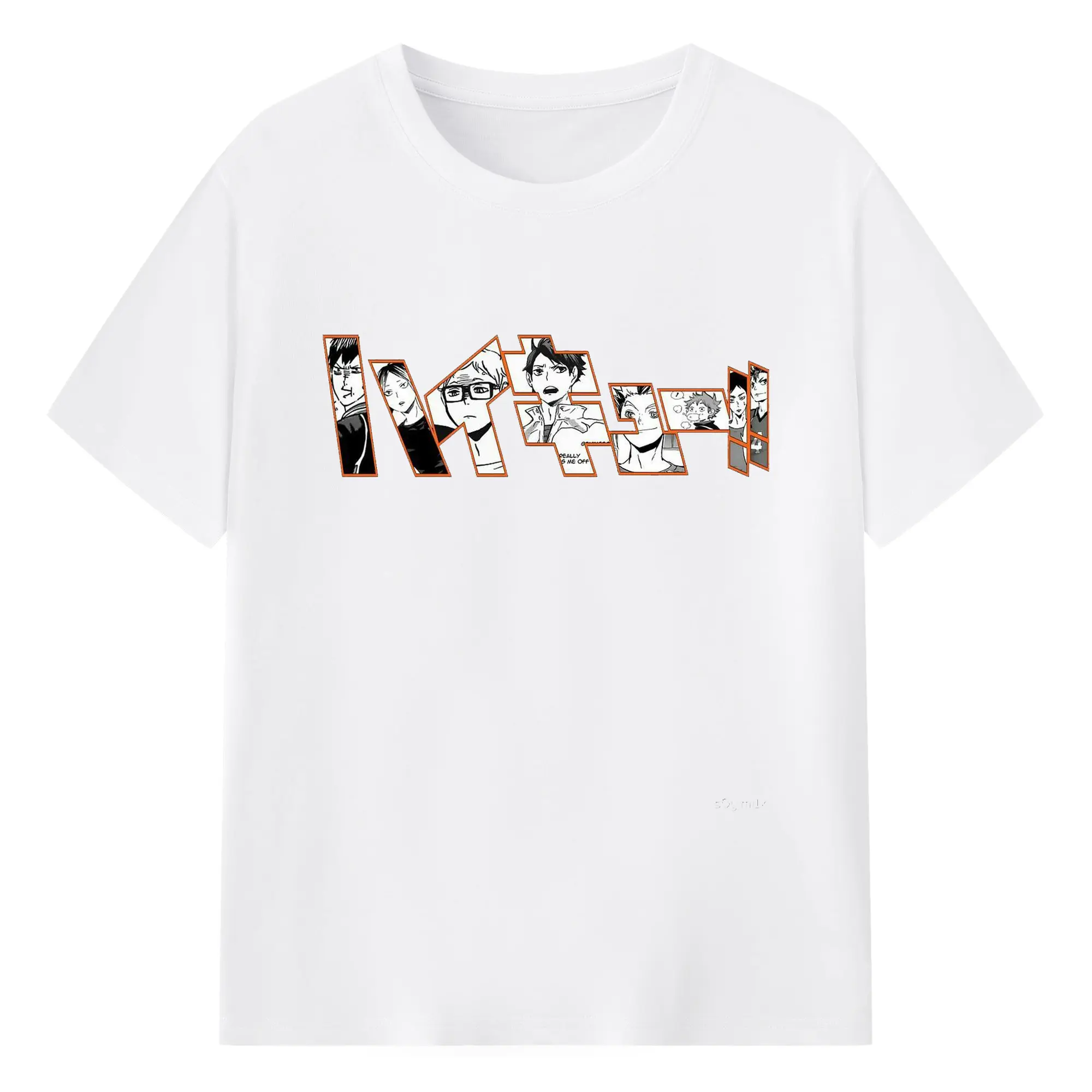 ハイキュー！！シンプルロゴ - 綿100％ 半袖Tシャツ ・ フロントプリント ・ 快適 通気性 ・ 日常使い 散歩 スポーツ用