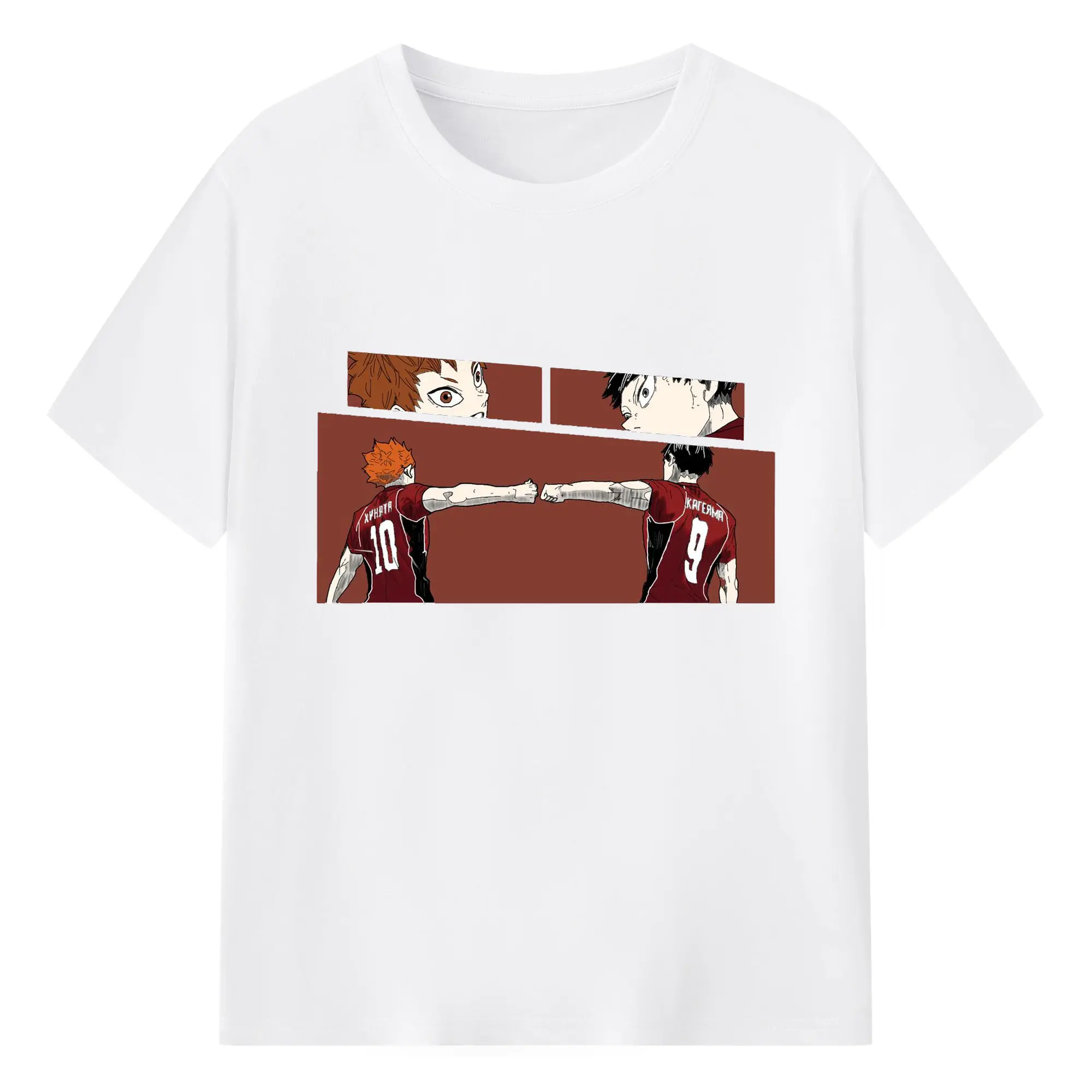 ハイキュー！！名場面 影山飛雄 - 綿100％ 半袖Tシャツ ・ フロントプリント ・ 快適 通気性 ・ 日常使い 散歩 スポーツ用